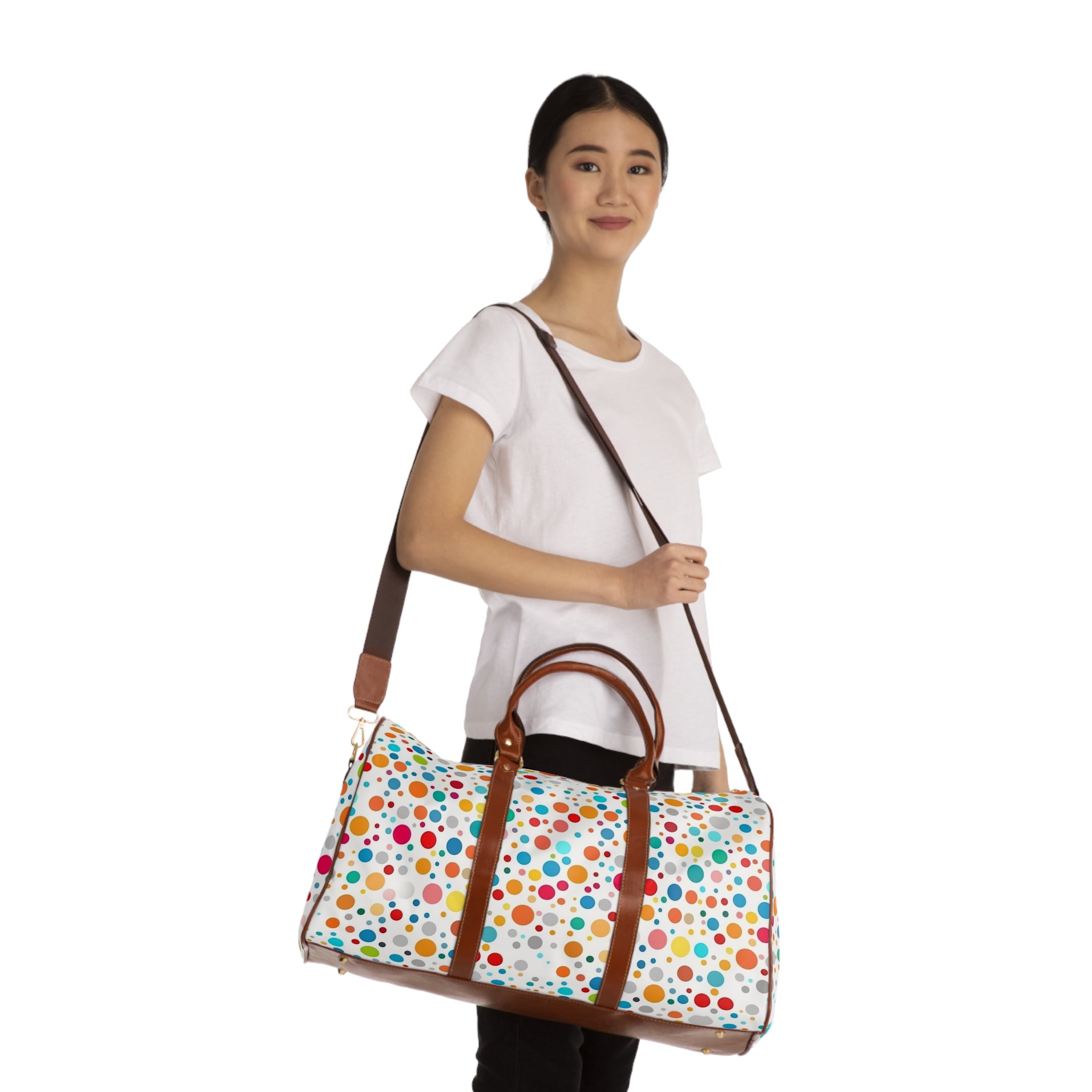 Waterproof Travel Bag (AOP) - Polka Dots Design 03