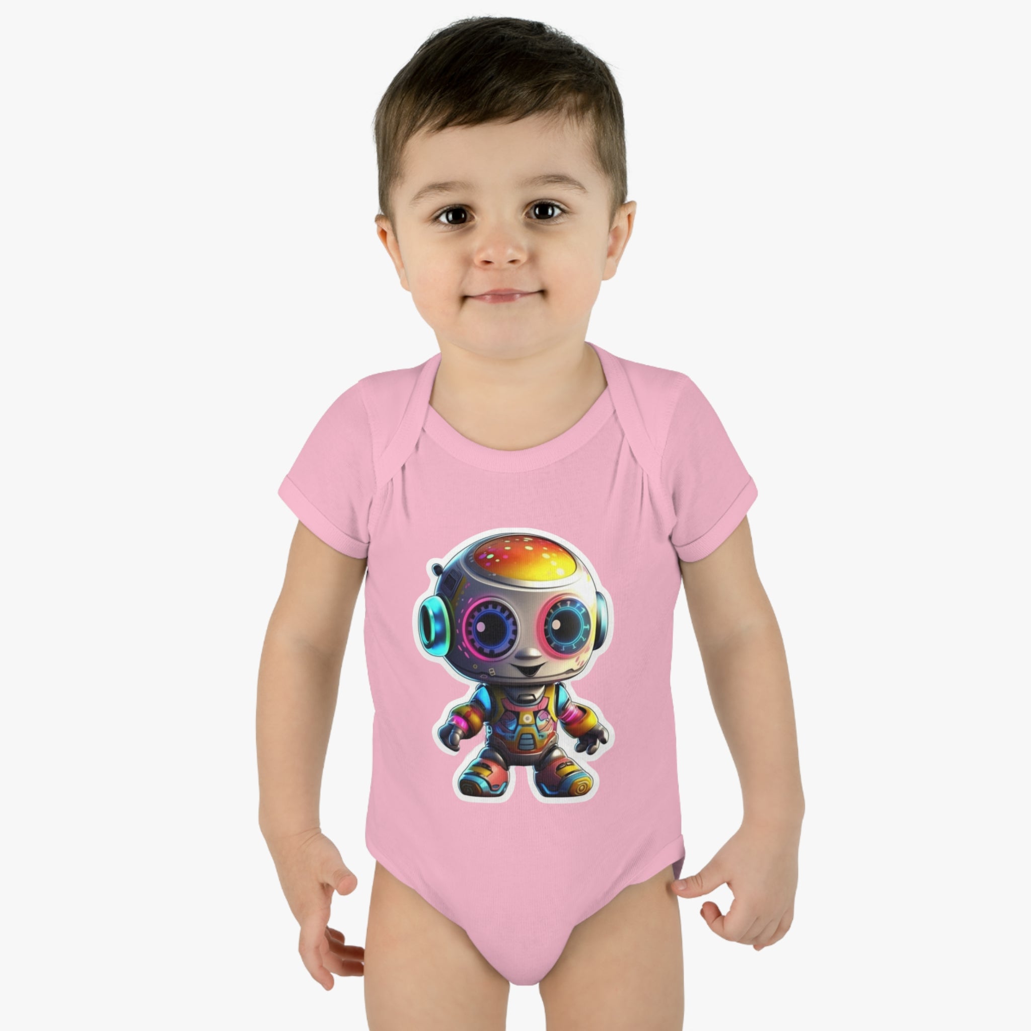 Infant Baby Rib Bodysuit - Circuit, Robot Pop Art 08