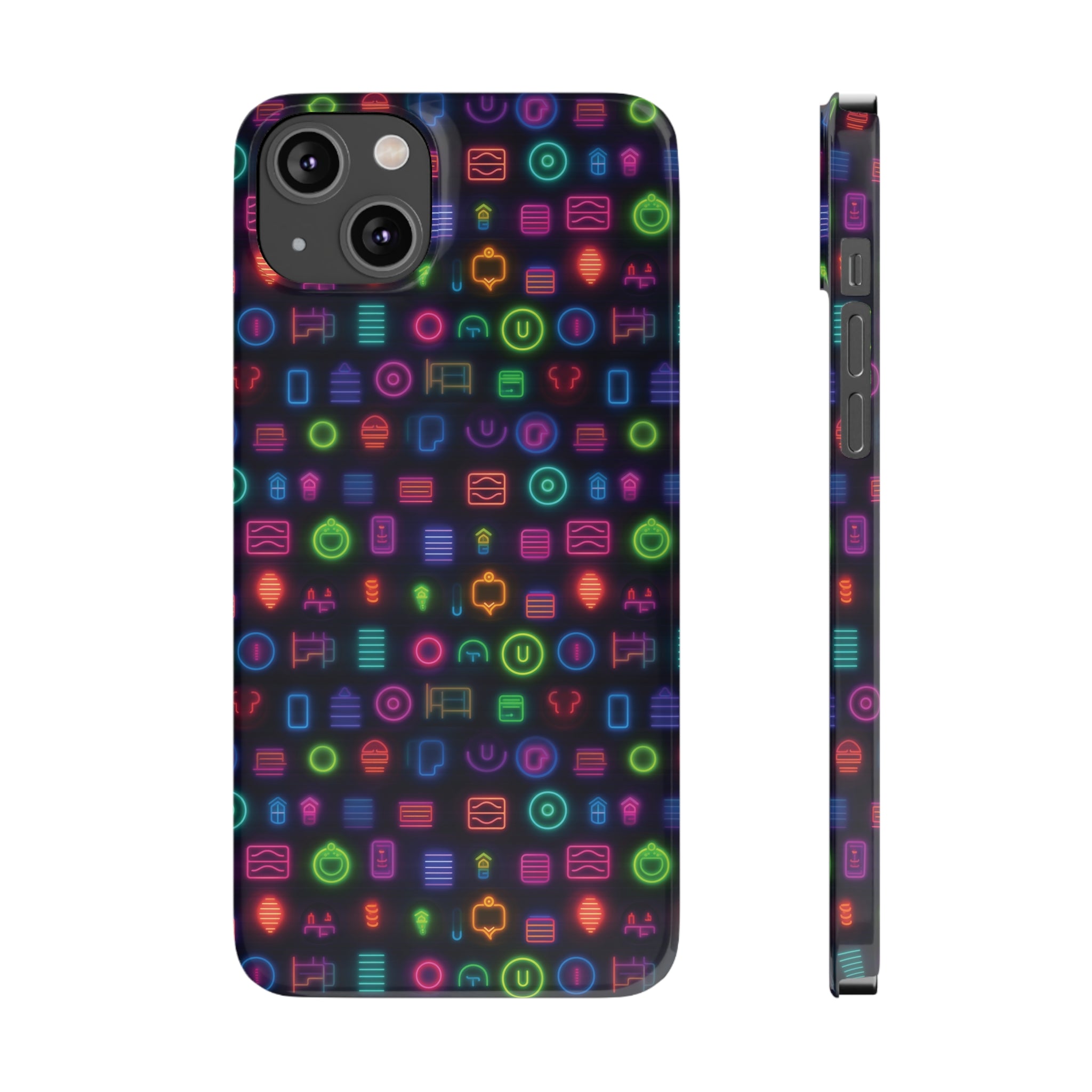 Slim Phone Cases (AOP) - Seamless Neon Designs 02