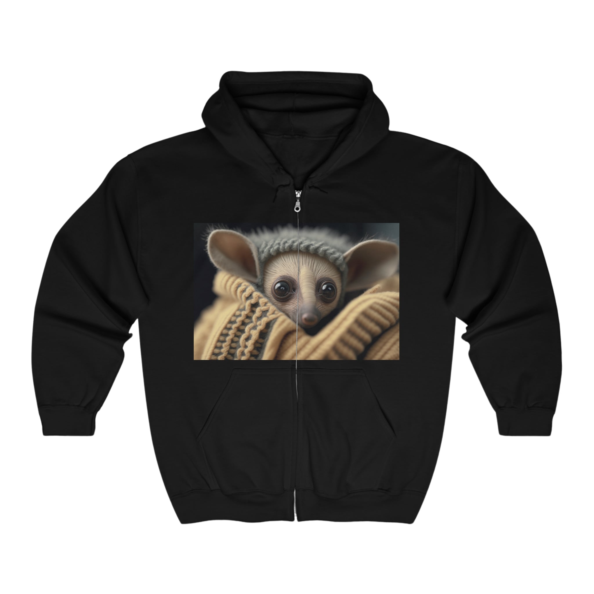 Unisex Heavy Blend™ Full Zip Hooded Sweatshirt - Baby Animals - Aye-aye