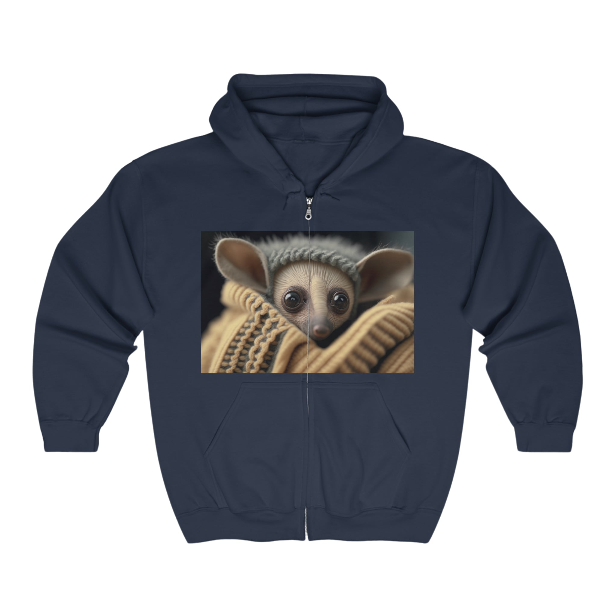 Unisex Heavy Blend™ Full Zip Hooded Sweatshirt - Baby Animals - Aye-aye