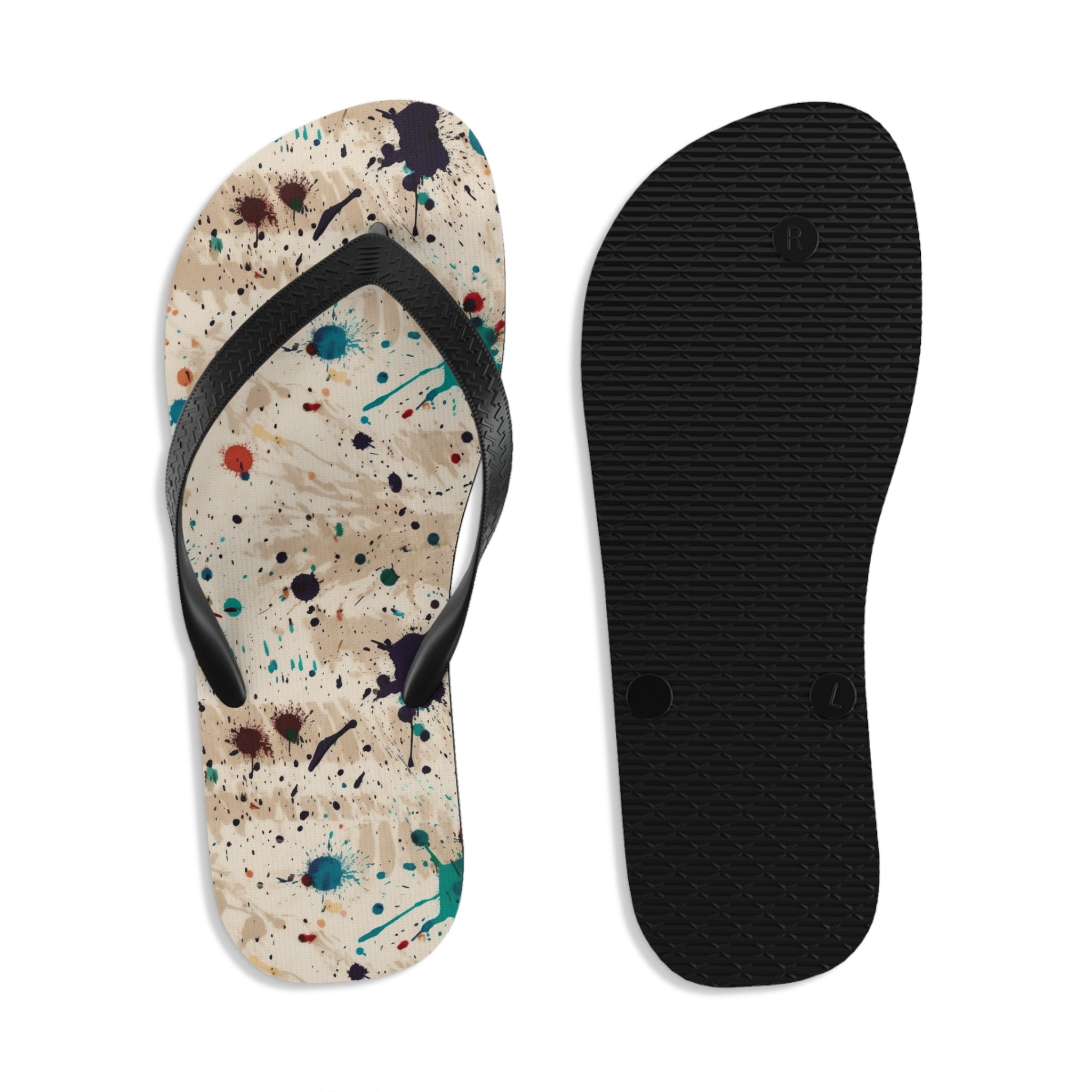 Unisex Flip-Flops (AOP) - Seamless Color Splatter Designs 07