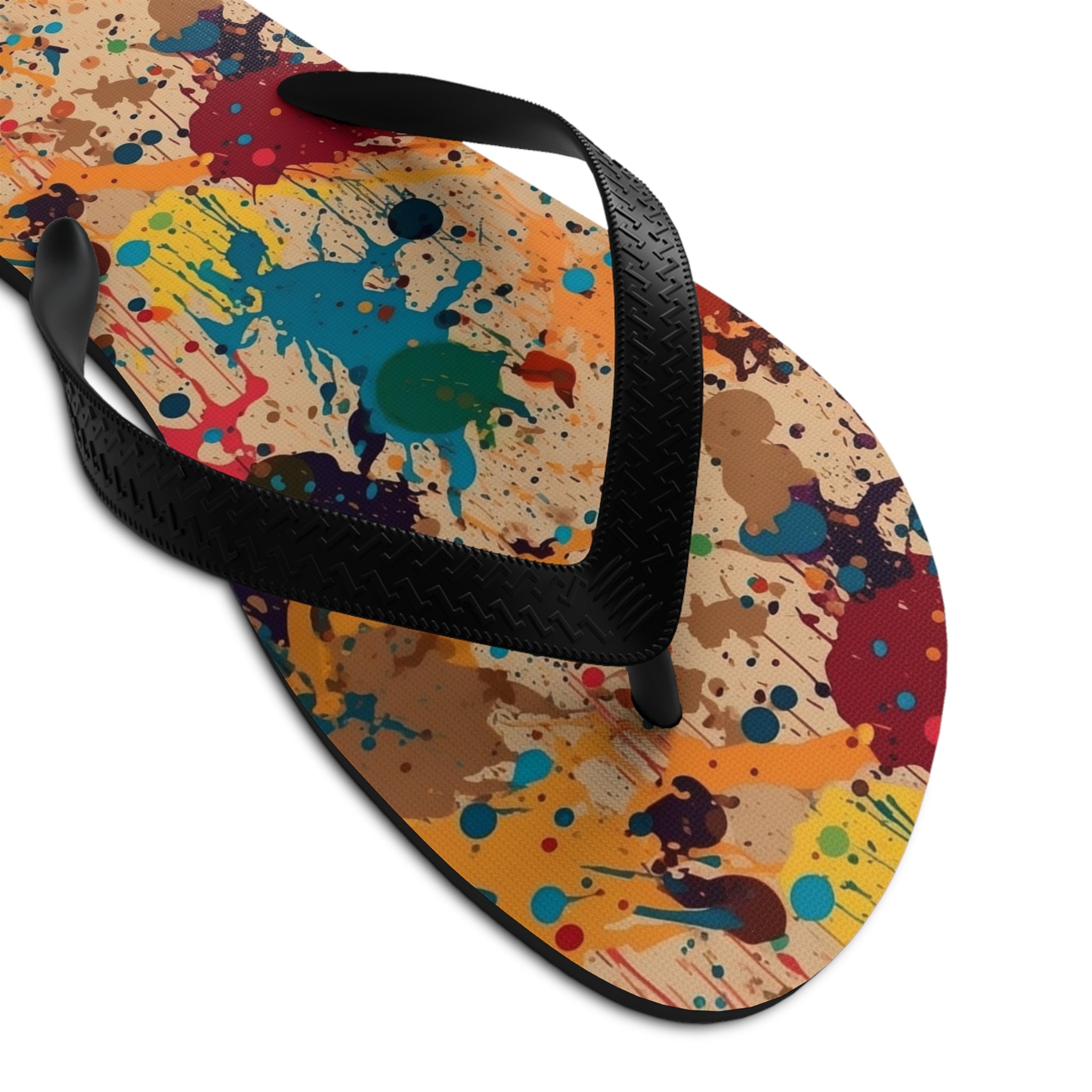 Unisex Flip-Flops (AOP) - Seamless Color Splatter Designs 01