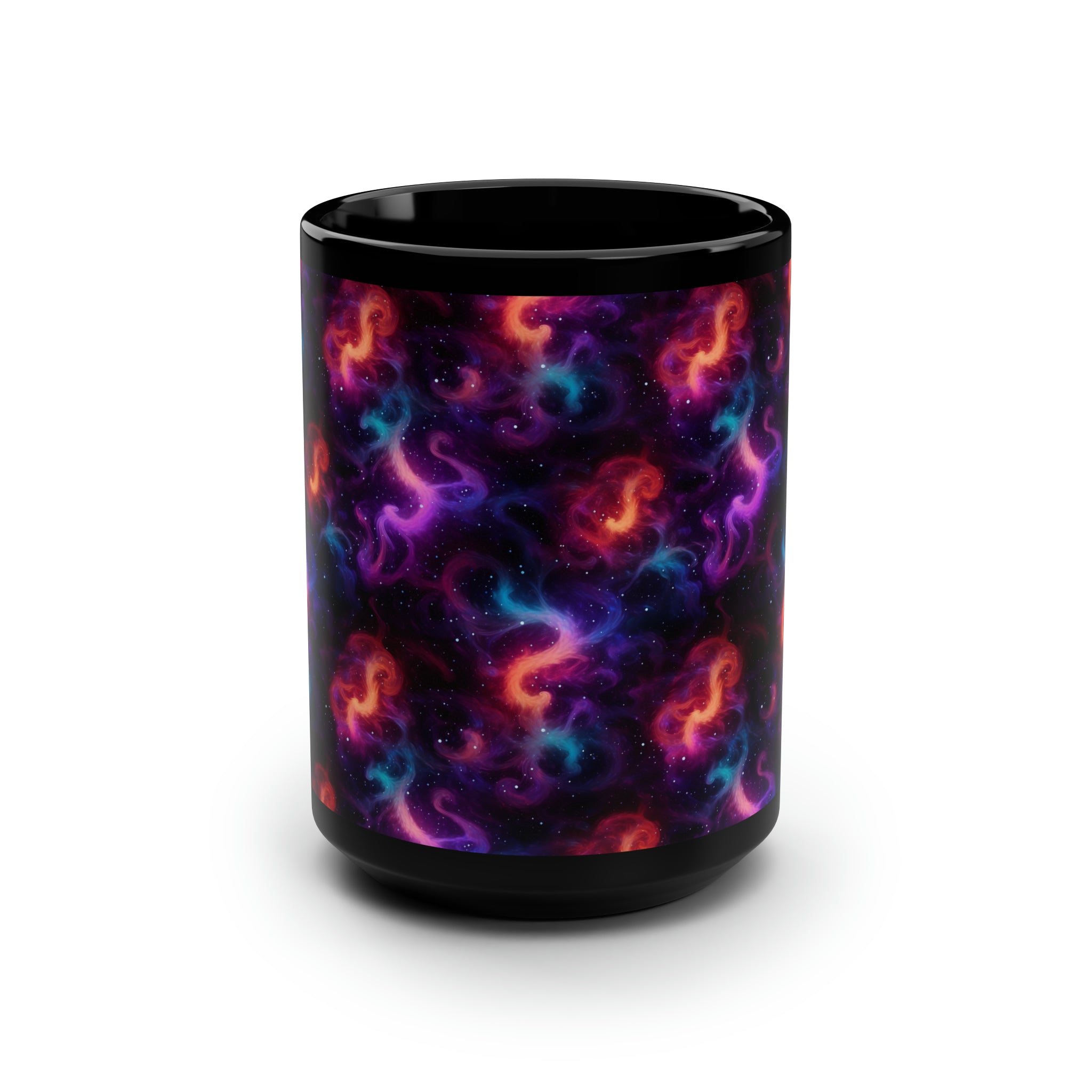 Black Mug, 15oz (AOP) - Fantasy Galaxies 04