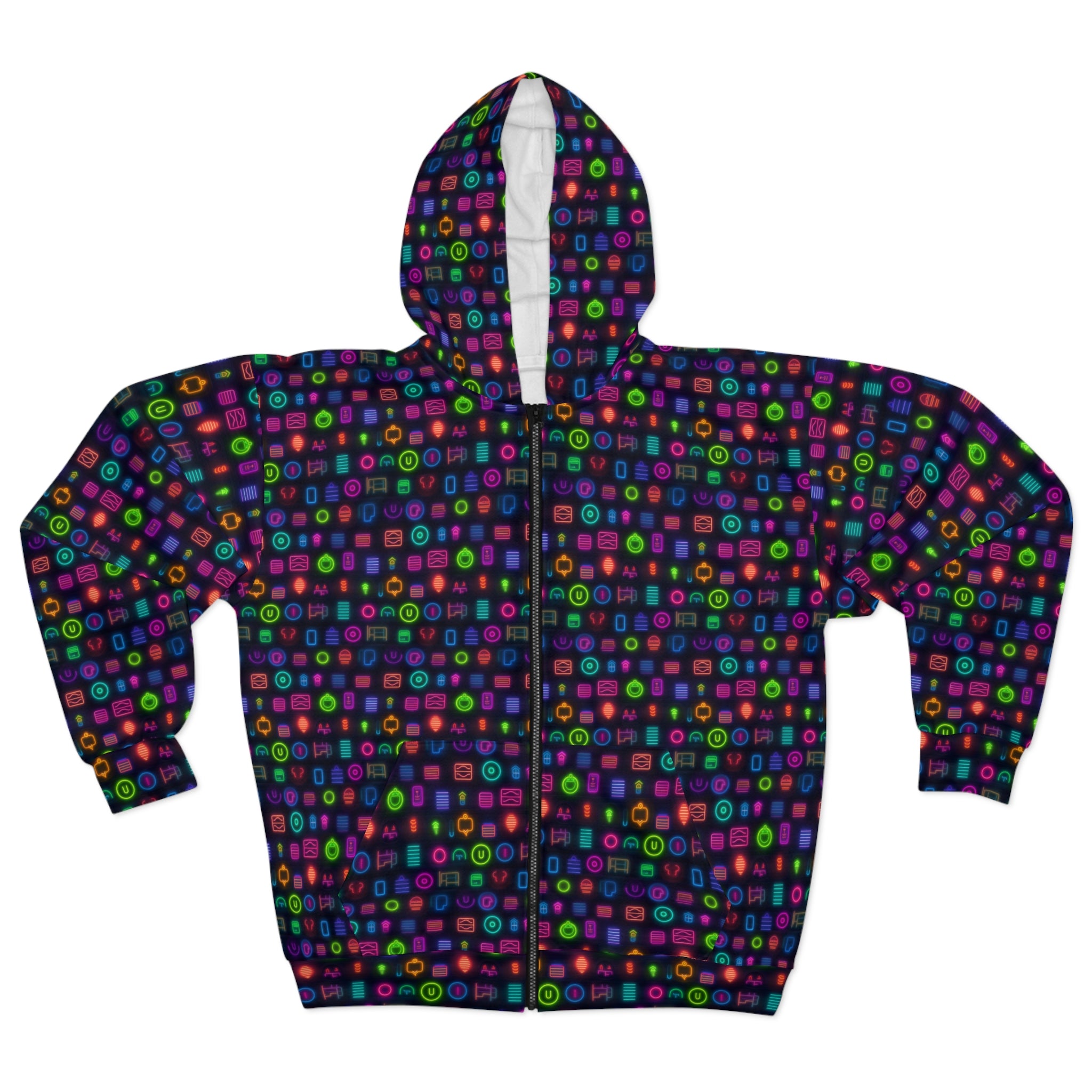 Unisex Zip Hoodie (AOP) - Vibrant Designs 07