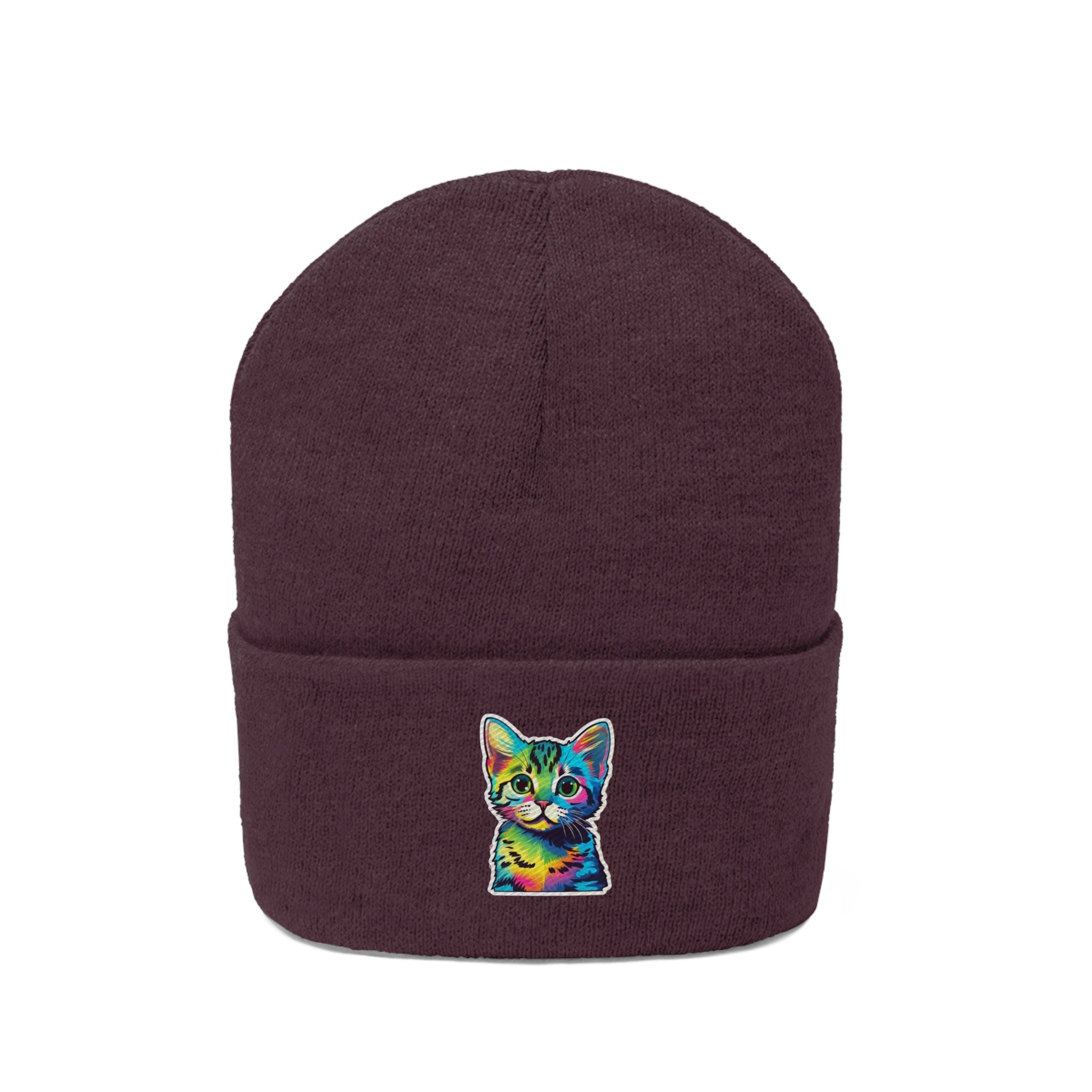 Knit Beanie - Kitten Pop Art 06