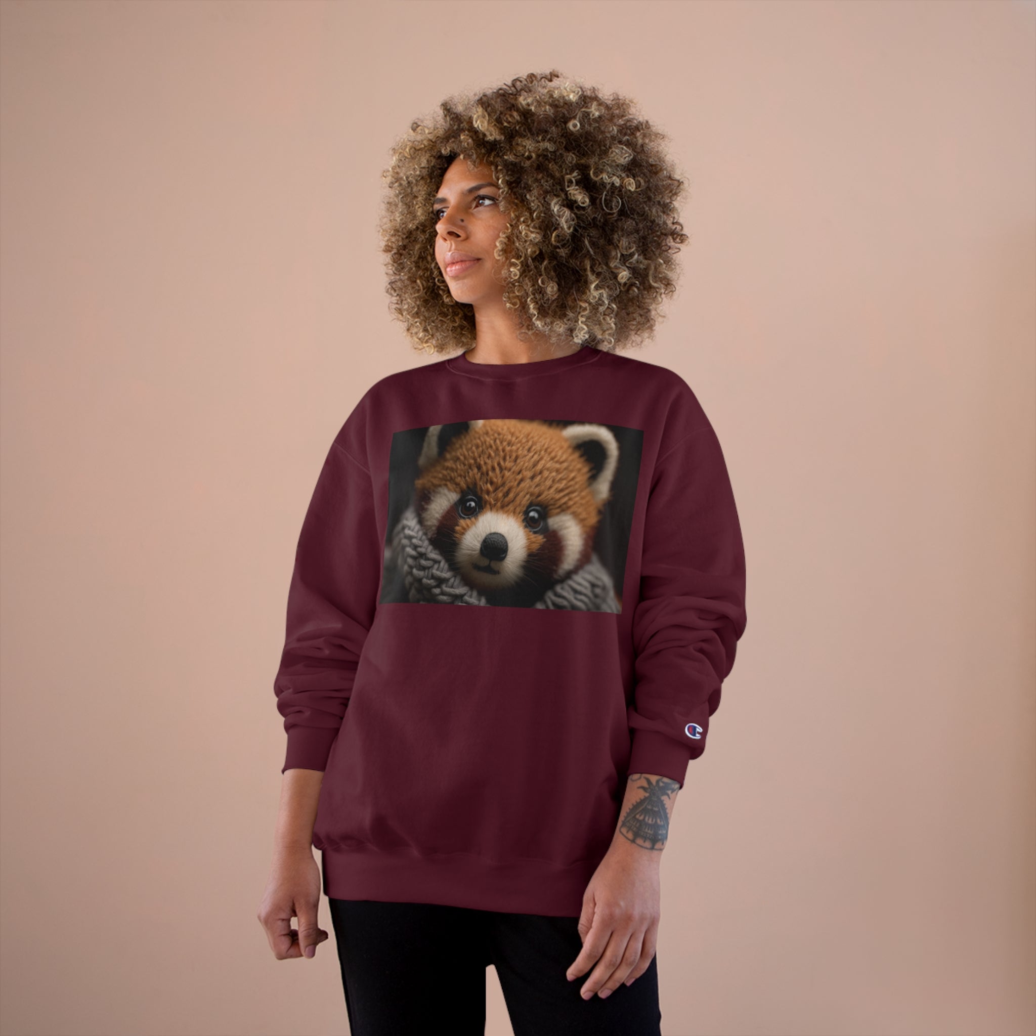 Champion Sweatshirt - Knit Animals, Red Panda Cub