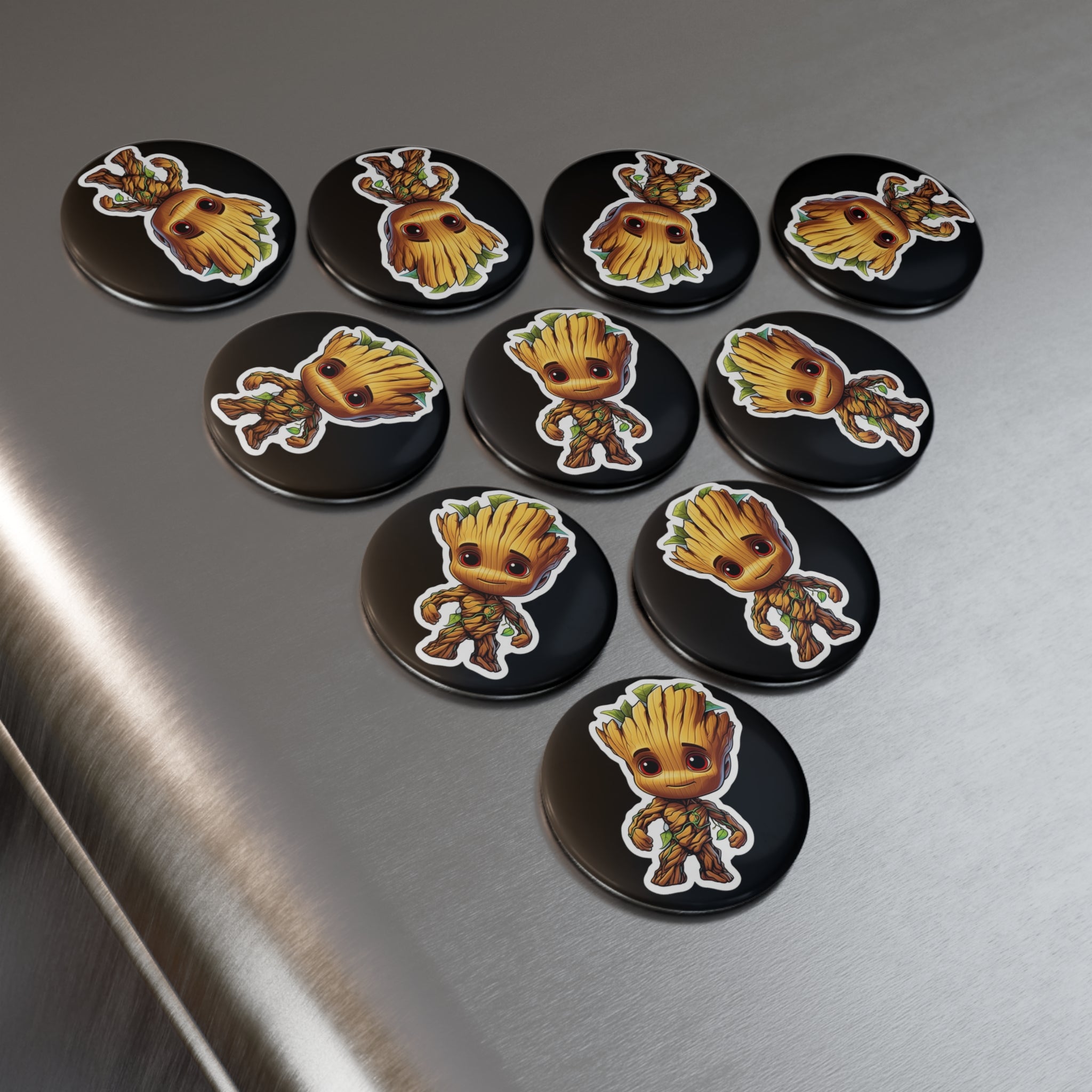 Button Magnet, Round (1 & 10 pcs) - Baby Groot 06