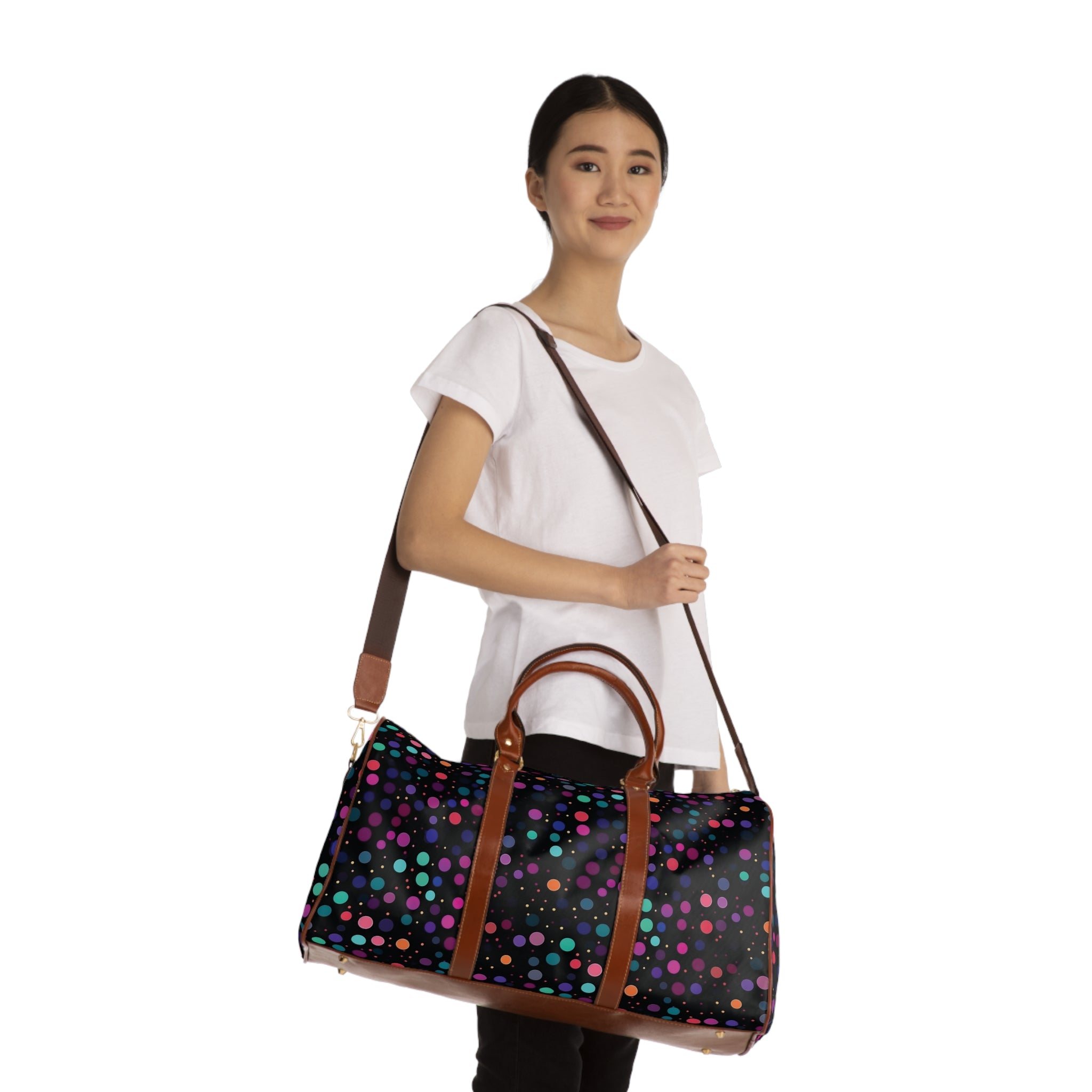 Waterproof Travel Bag (AOP) - Polka Dots Design 05