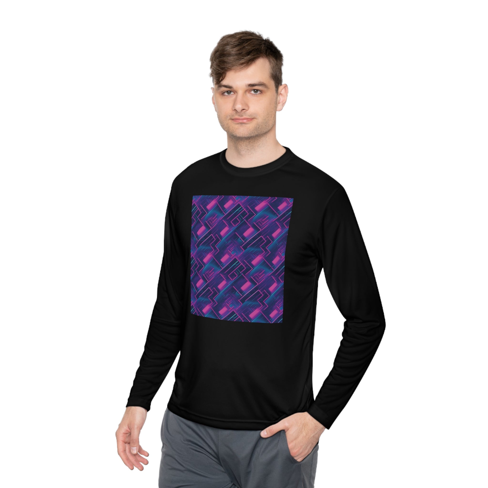 Unisex Lightweight Long Sleeve Tee (AOP) - Abstract Designs 04