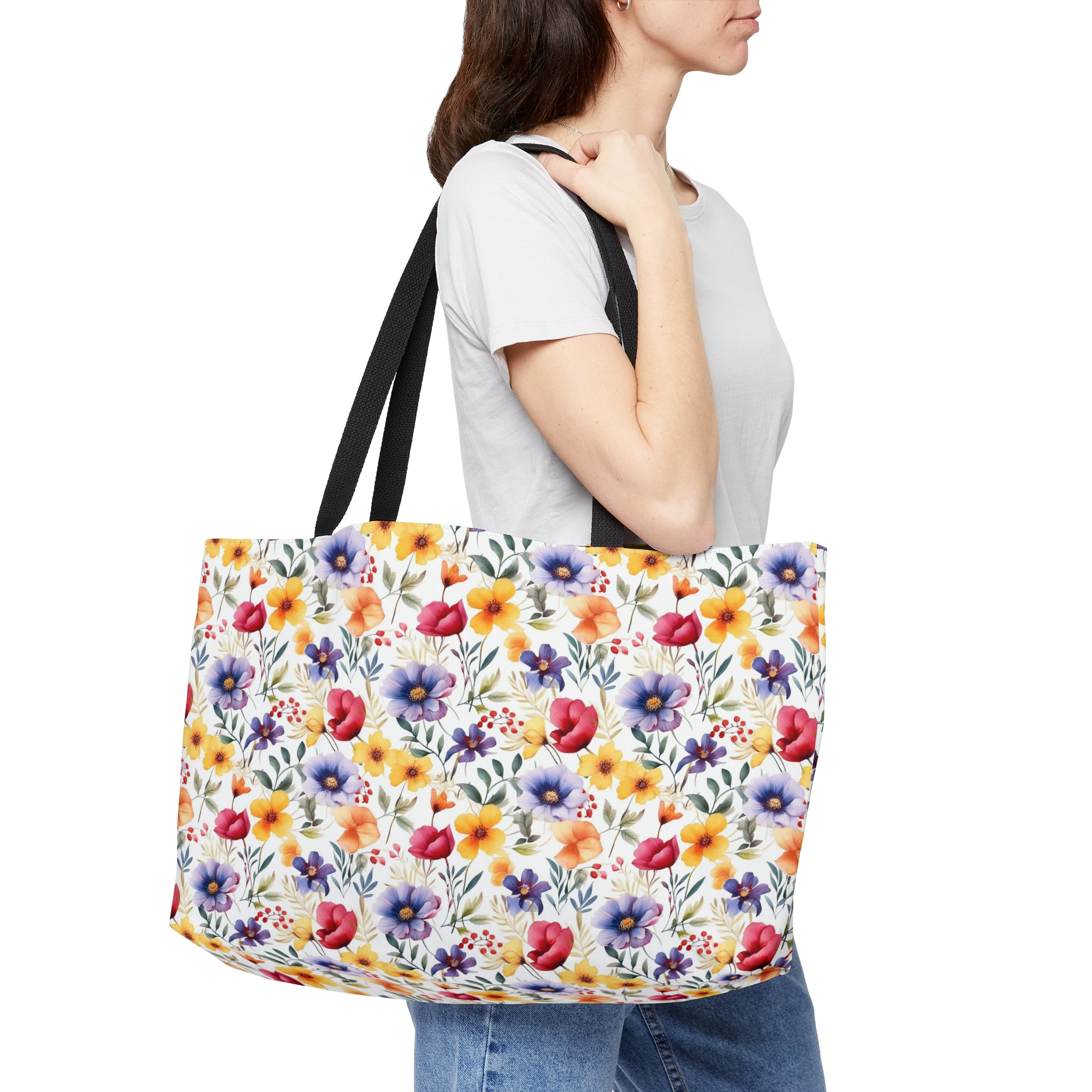 Weekender Tote Bag (AOP) - Seamless Floral Designs 07