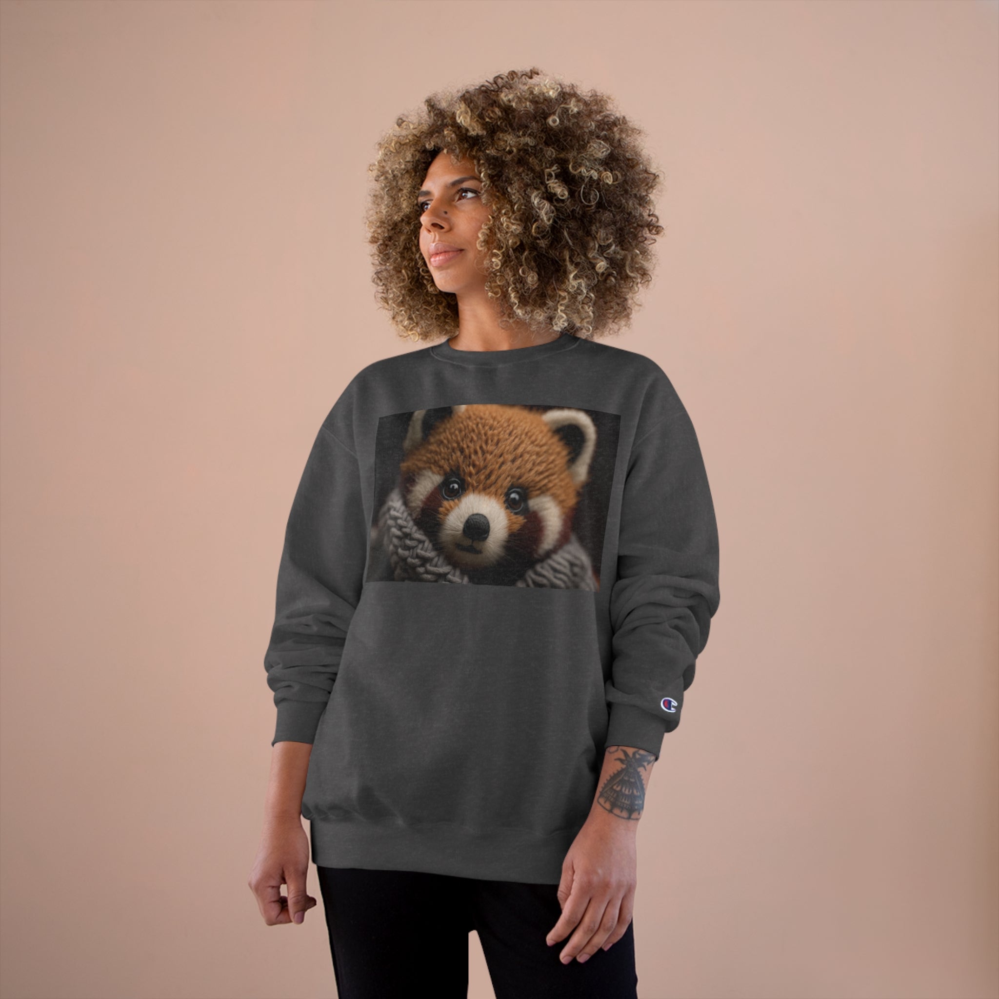 Champion Sweatshirt - Knit Animals, Red Panda Cub