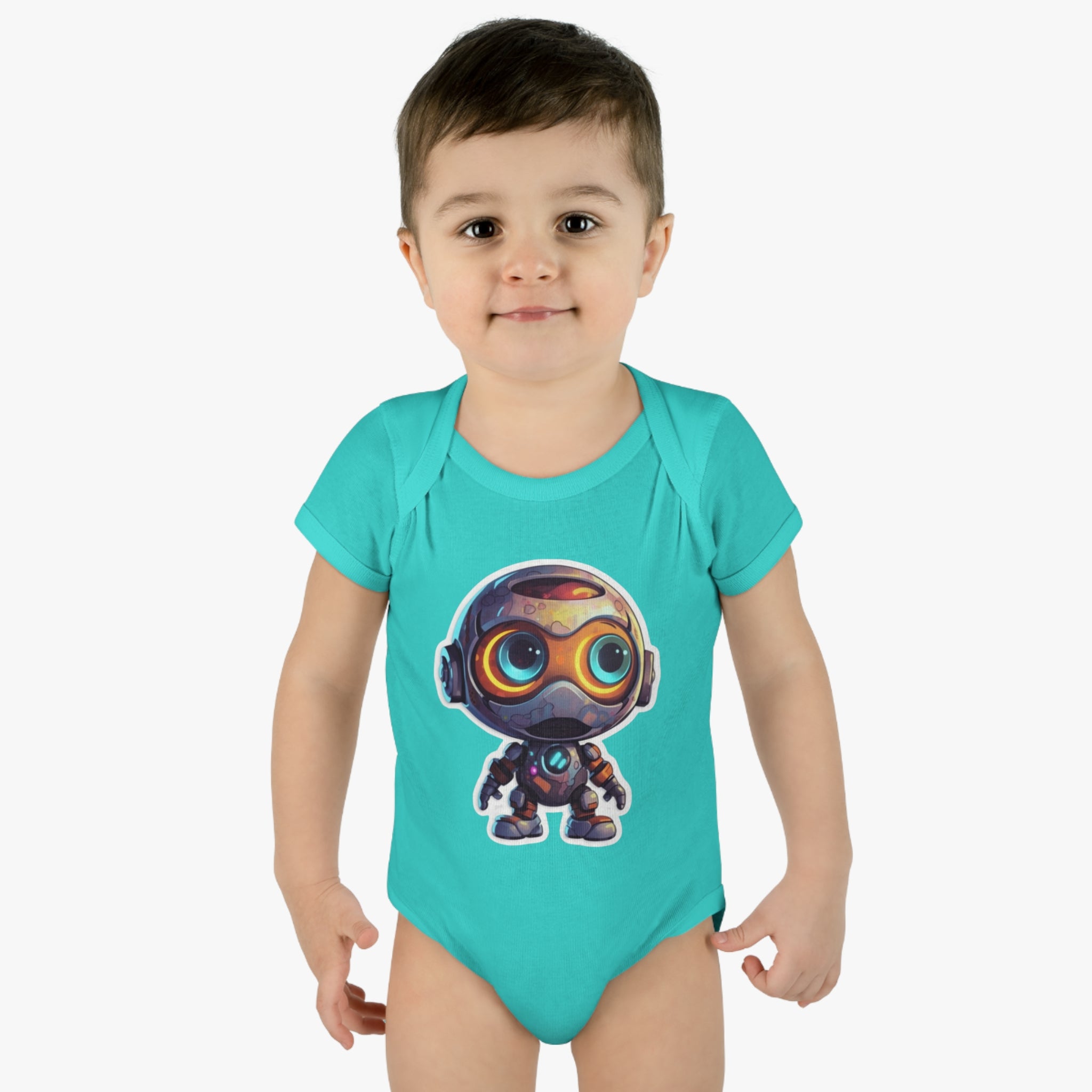 Infant Baby Rib Bodysuit - Chime, Robot Pop Art 06