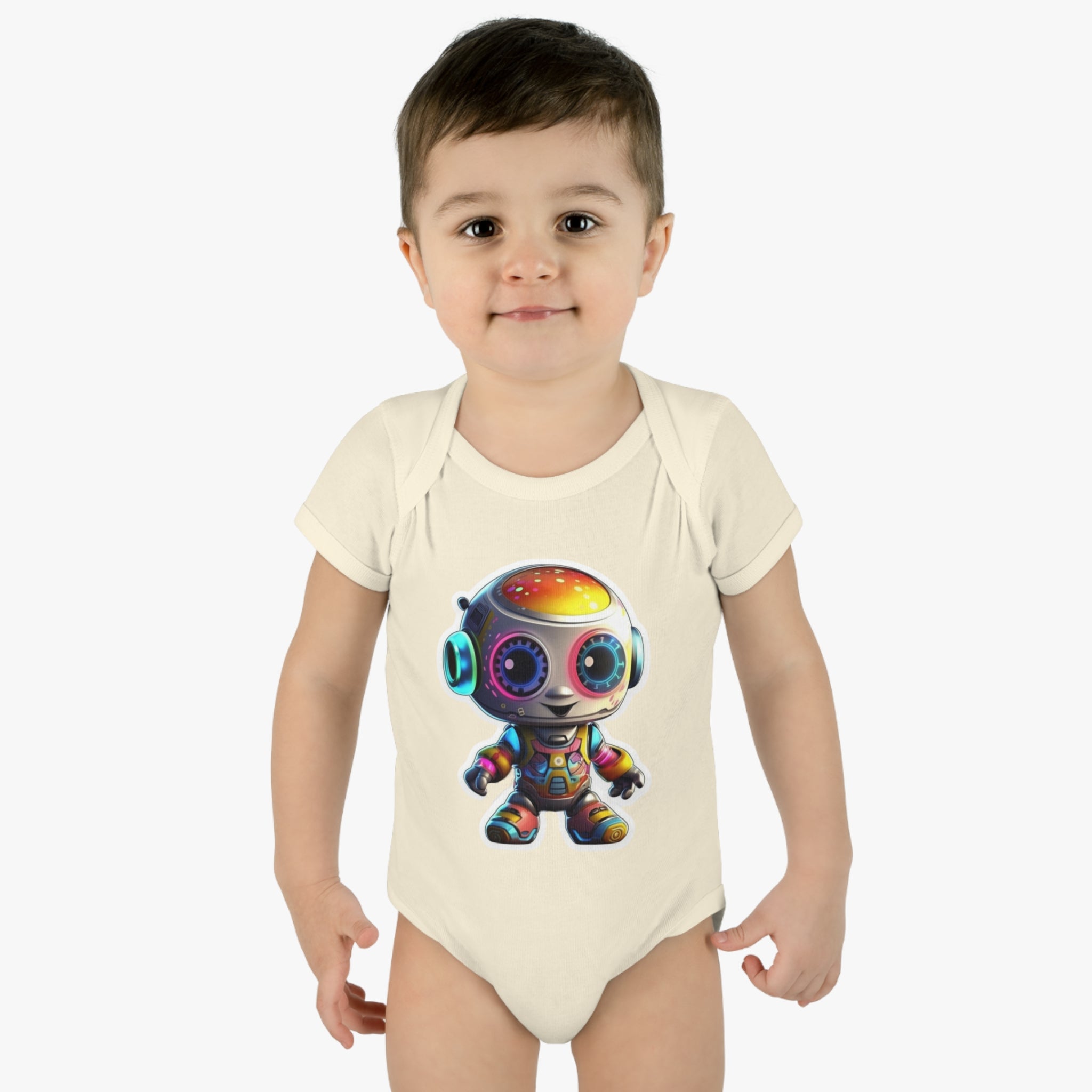 Infant Baby Rib Bodysuit - Circuit, Robot Pop Art 08