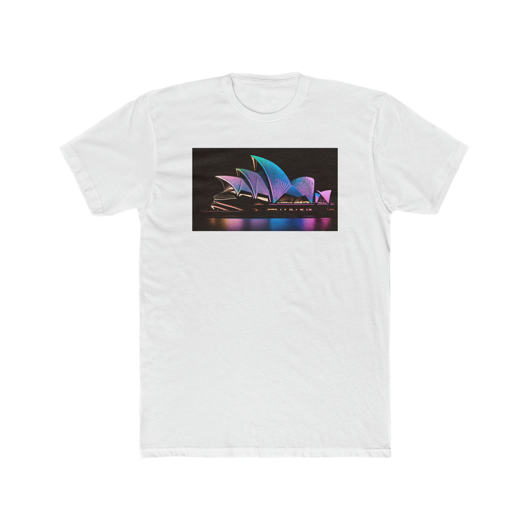 Men's Cotton Crew Tee - Fantasy Art - Sydney Opera House