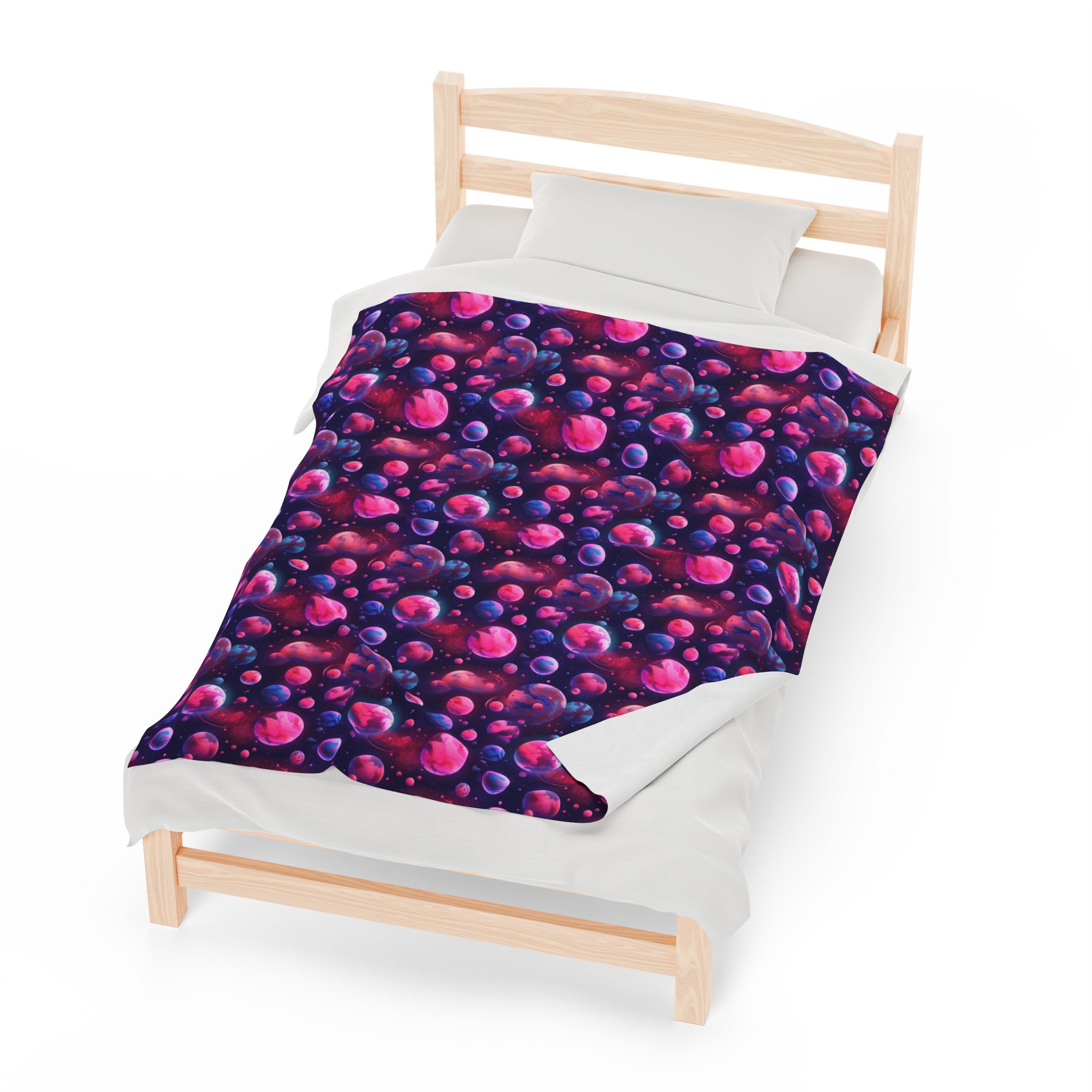 Velveteen Plush Blanket (AOP) - Fantasy Galaxies 09