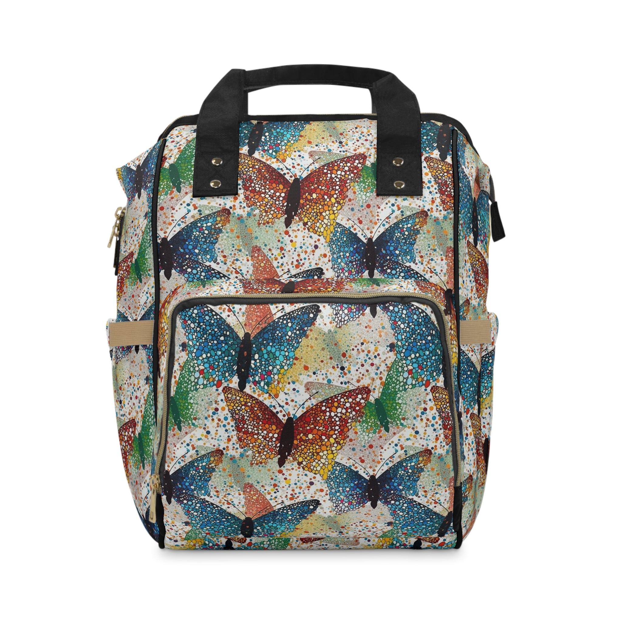 Multifunctional Diaper Backpack (AOP) - Seamless Butterflies Design 08