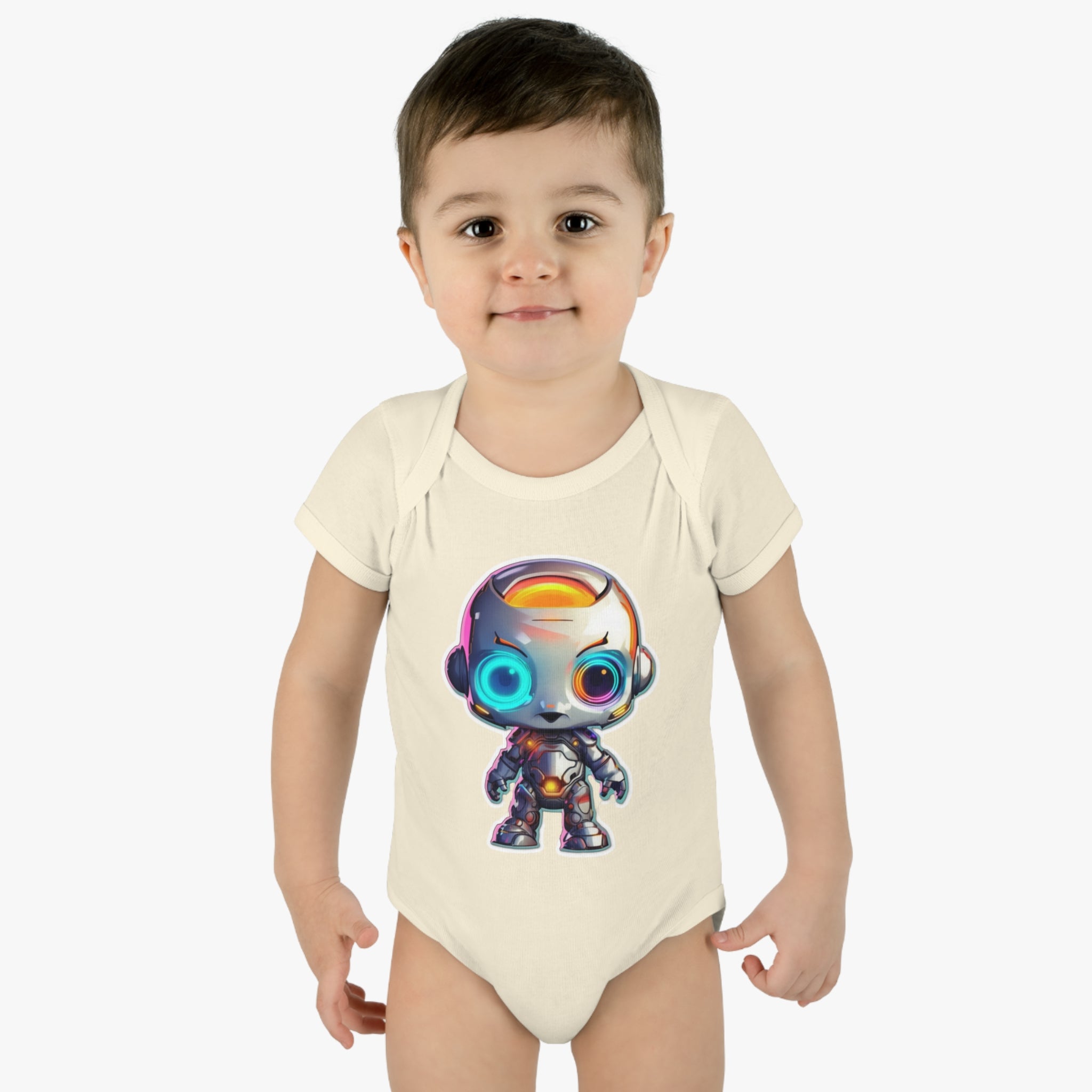 Infant Baby Rib Bodysuit - Bumble, Robot Pop Art 04