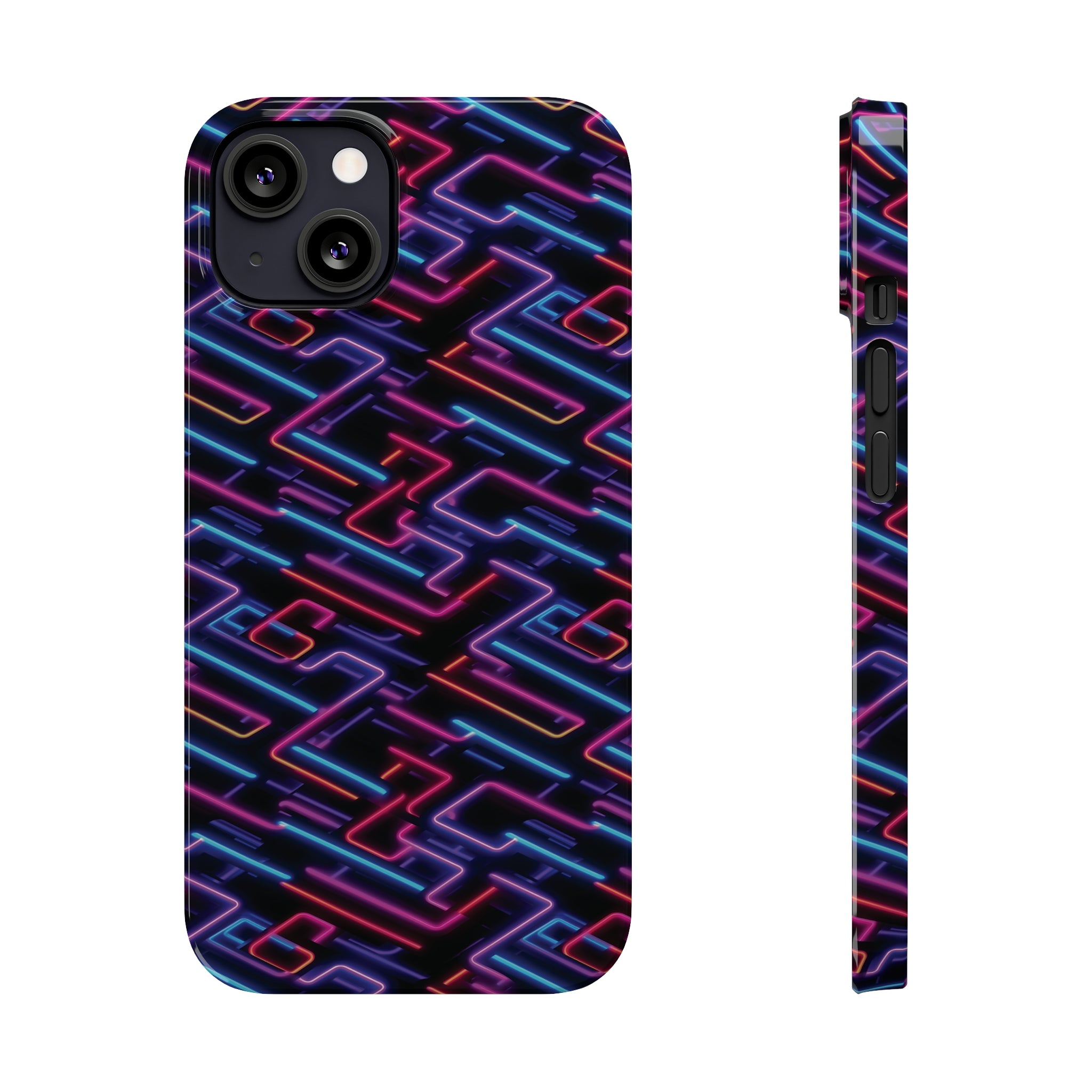 Slim Phone Cases (AOP) - Seamless Neon Designs 01