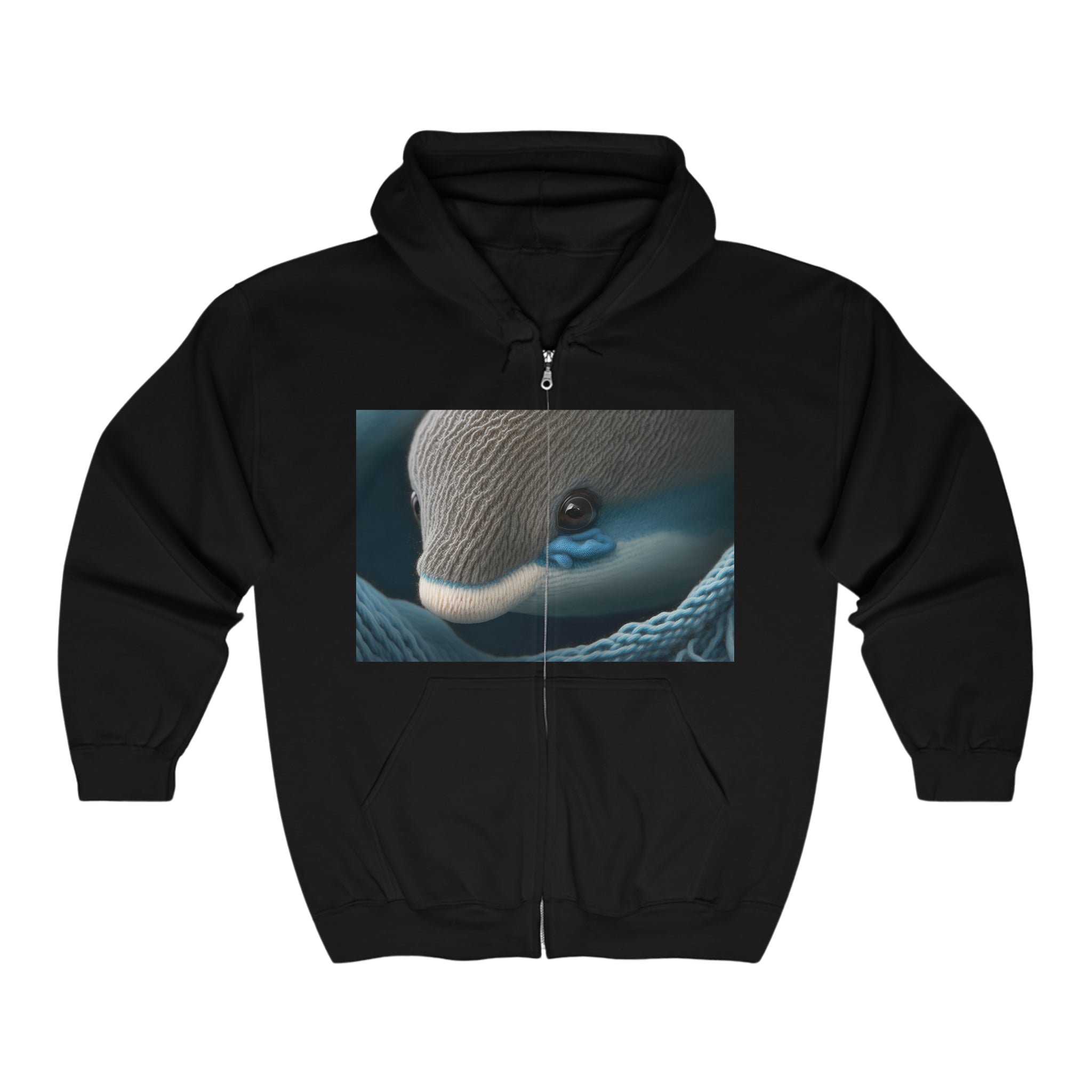 Unisex Heavy Blend™ Full Zip Hooded Sweatshirt - Baby Animals - Dolphin