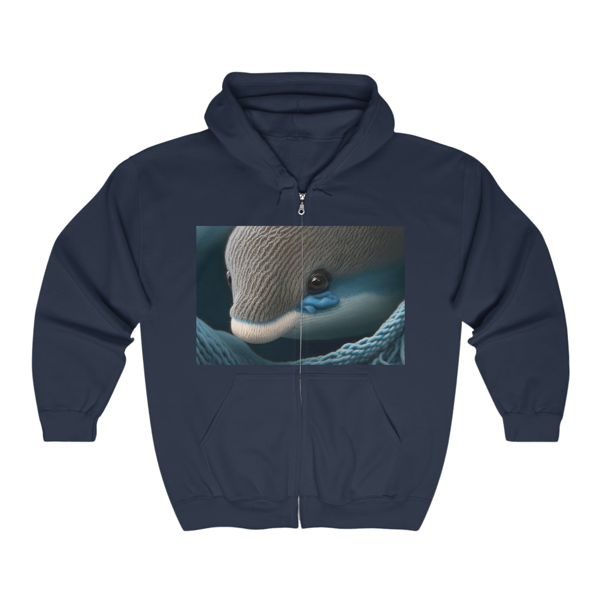 Unisex Heavy Blend™ Full Zip Hooded Sweatshirt - Baby Animals - Dolphin