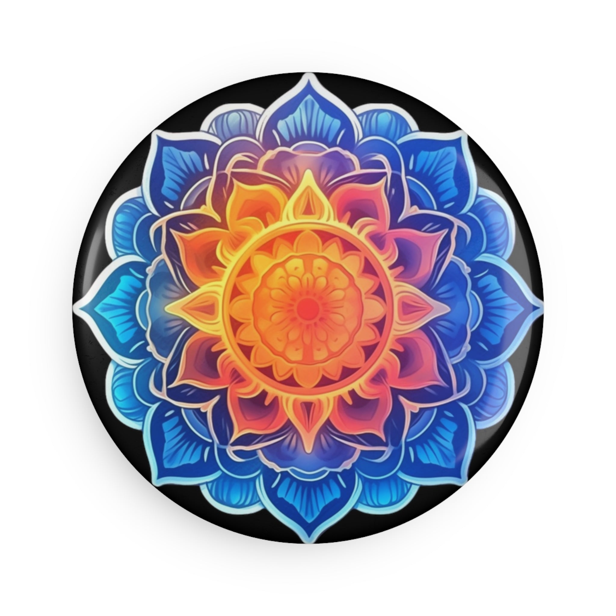 Button Magnet, Round (1 & 10 pcs) - Mandalas 09