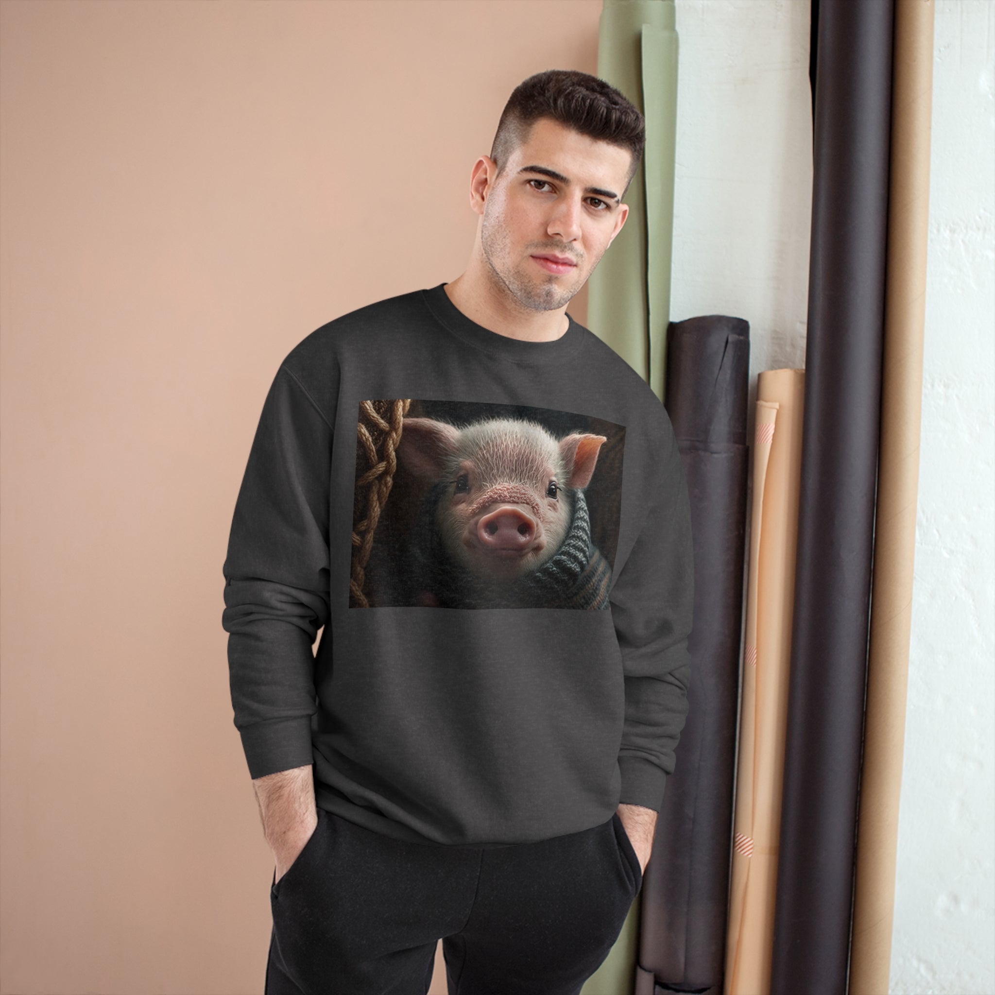 Champion Sweatshirt - Knit Animals, Piglet