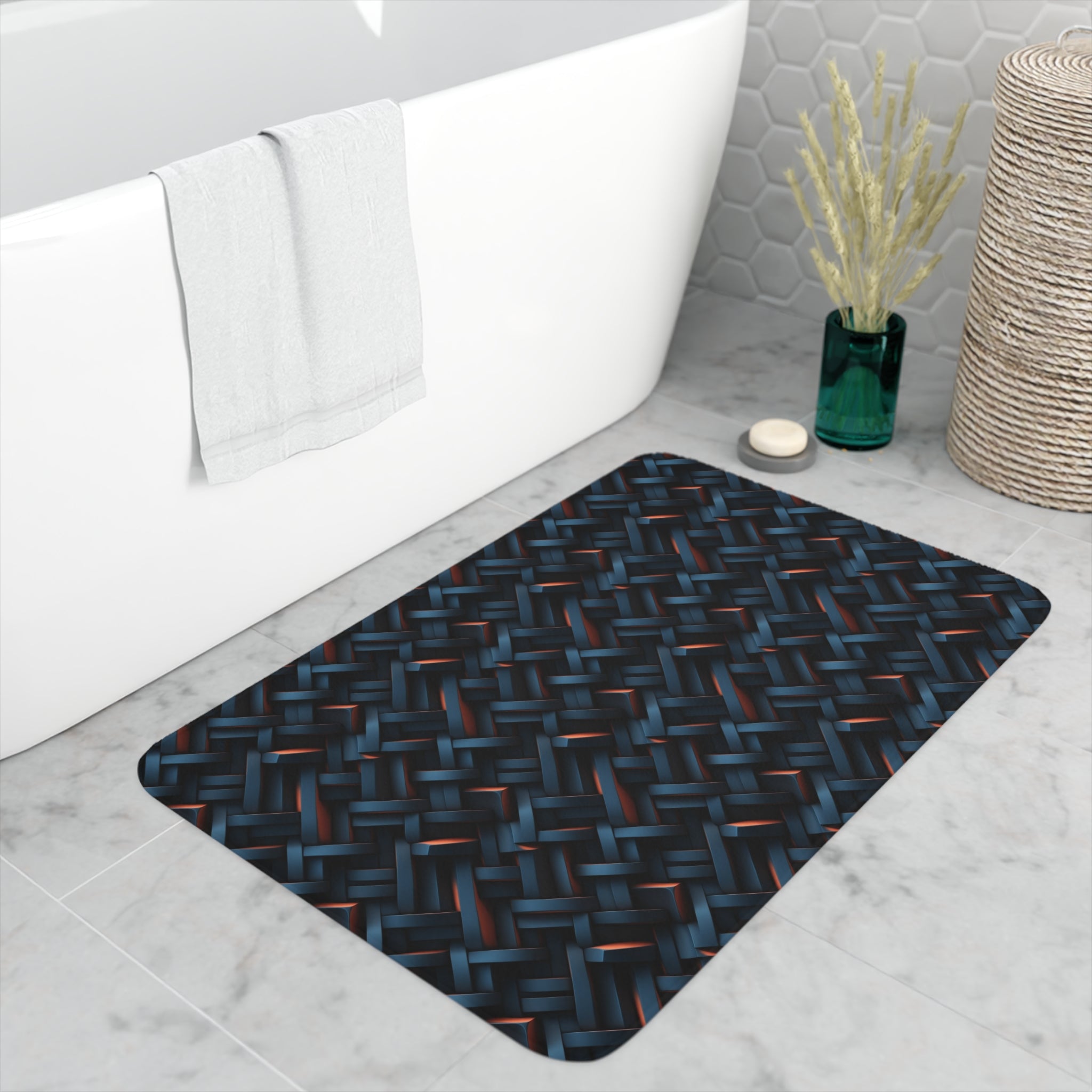 Memory Foam Bath Mat (AOP) - Seamless 3D Digital Designs