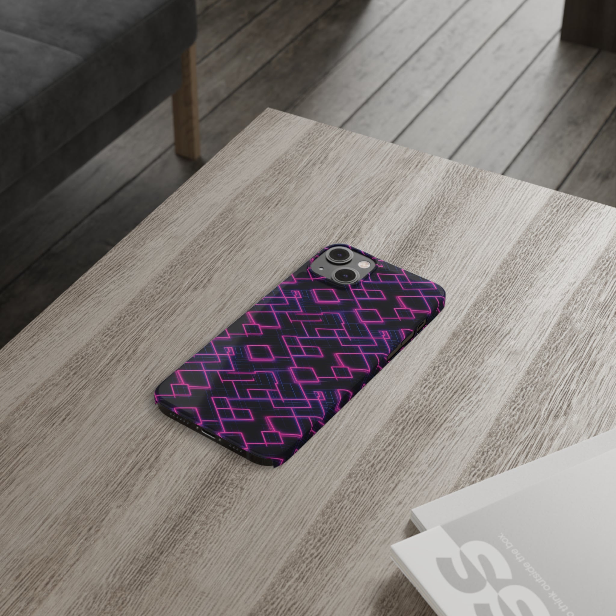 Slim Phone Cases (AOP) - Seamless Synthwave Designs 01