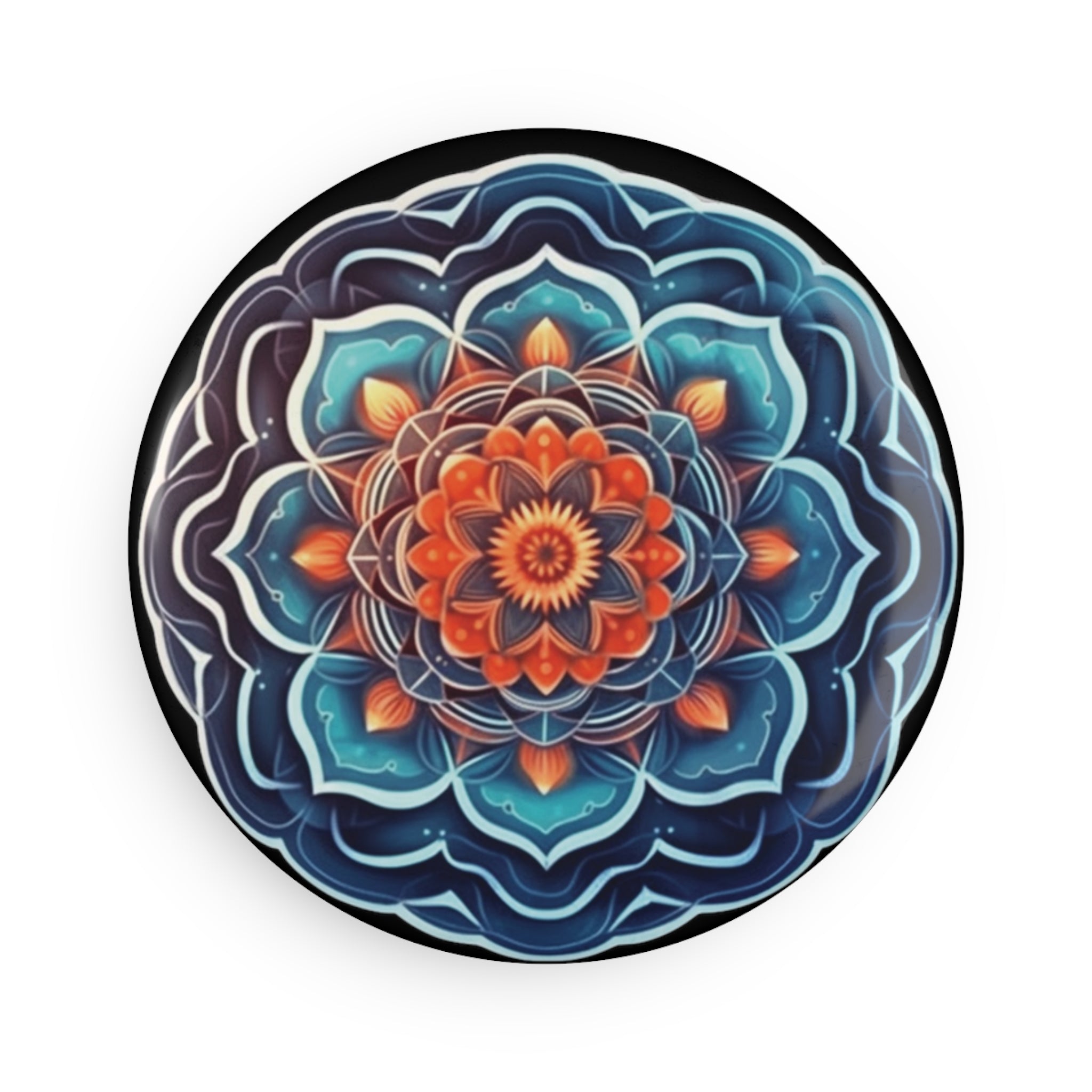 Button Magnet, Round (1 & 10 pcs) - Mandalas 19