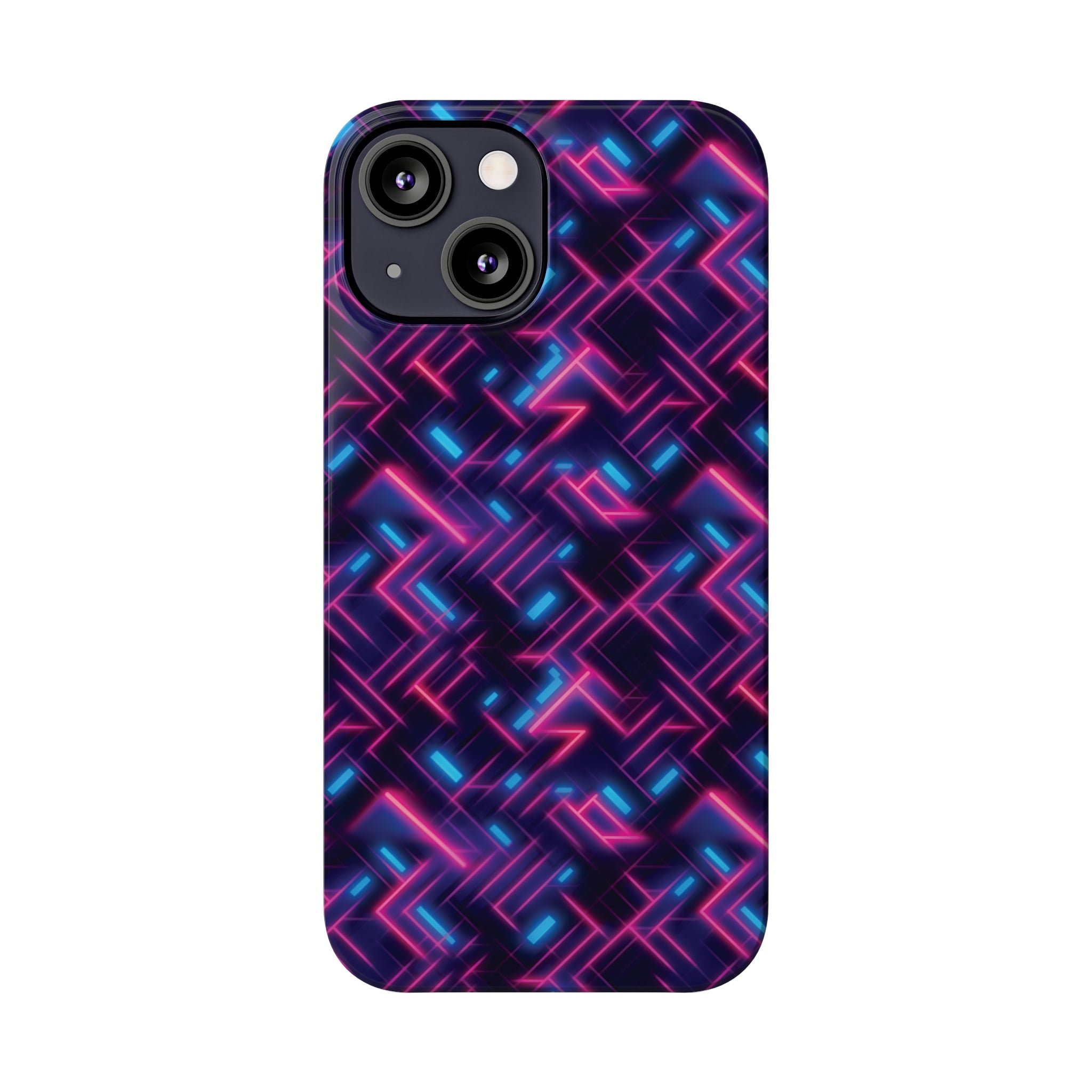 Slim Phone Cases (AOP) - Seamless Synthwave Designs 02