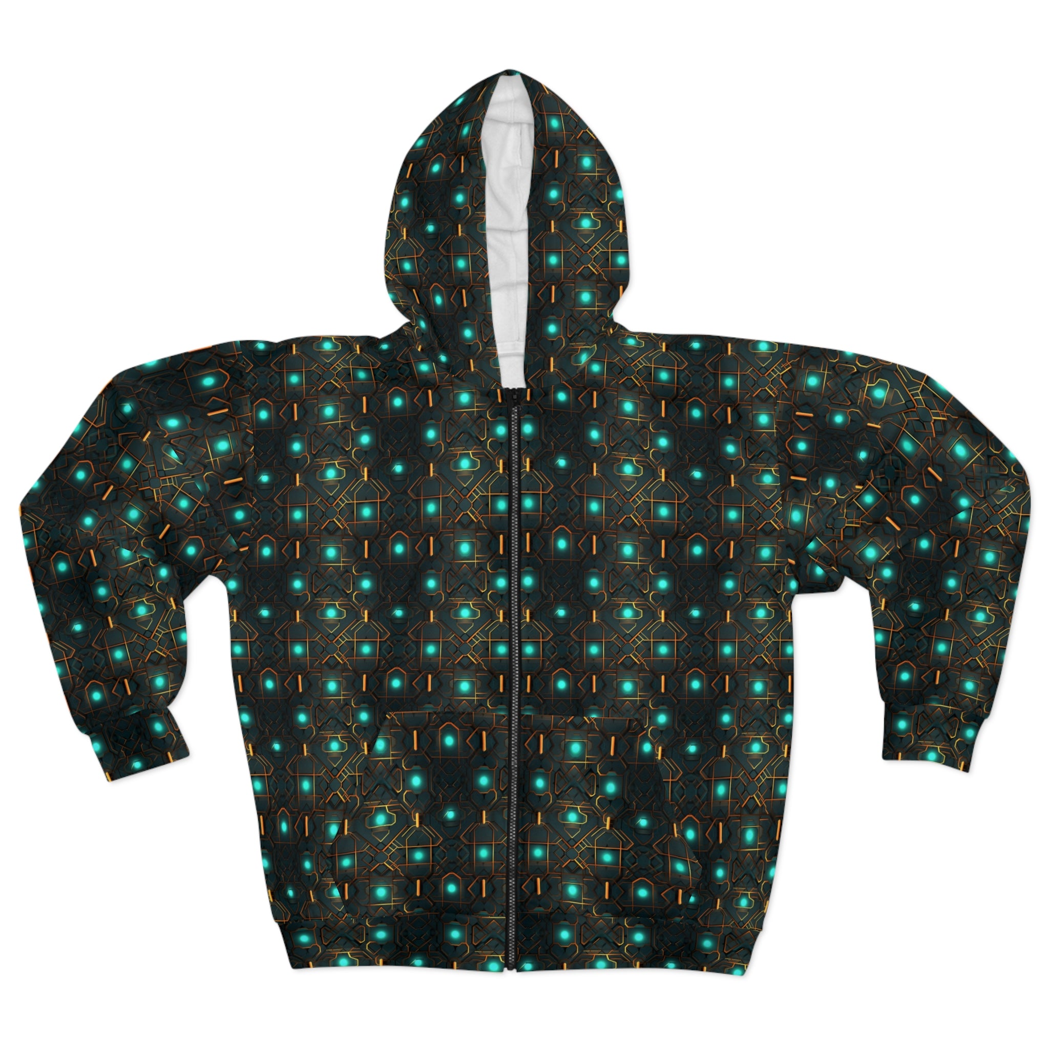 Unisex Zip Hoodie (AOP) - Vibrant Designs 09