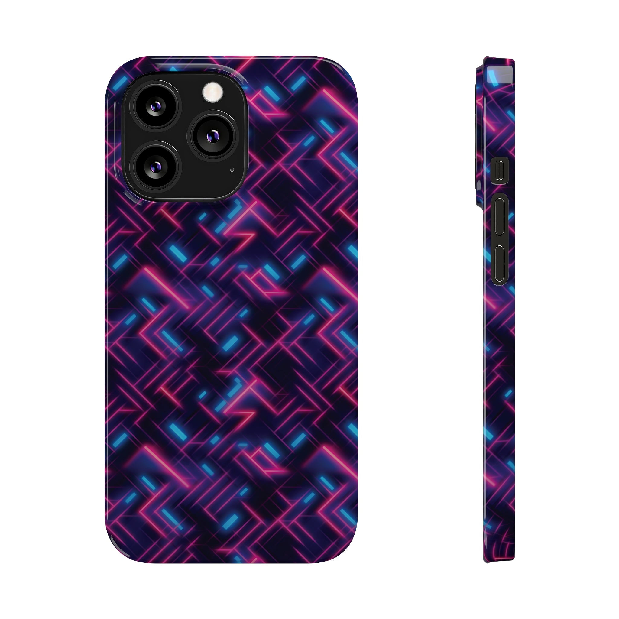 Slim Phone Cases (AOP) - Seamless Synthwave Designs 02