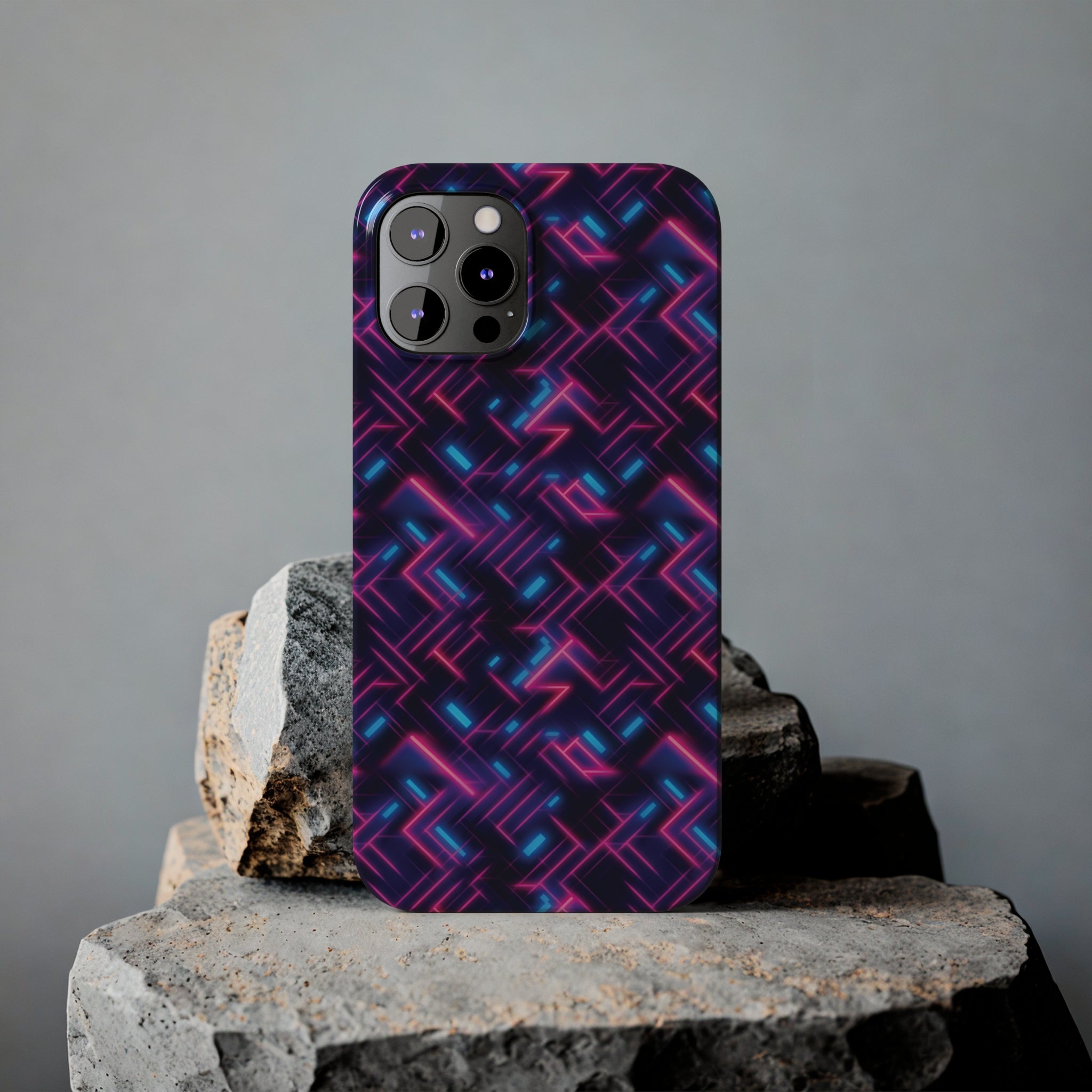 Slim Phone Cases (AOP) - Seamless Synthwave Designs 02