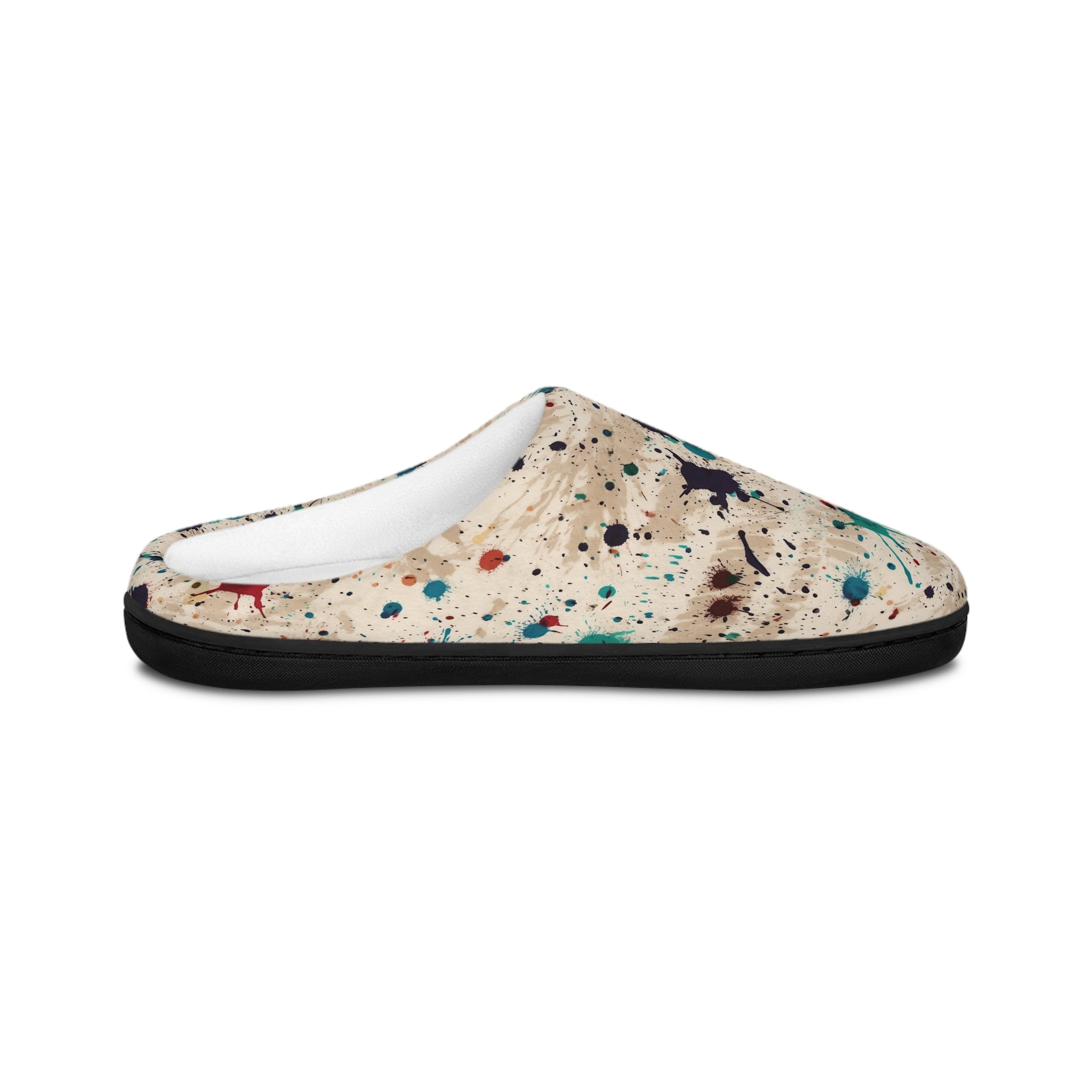 Men's Indoor Slippers (AOP) - Seamless Color Splatter Design 07