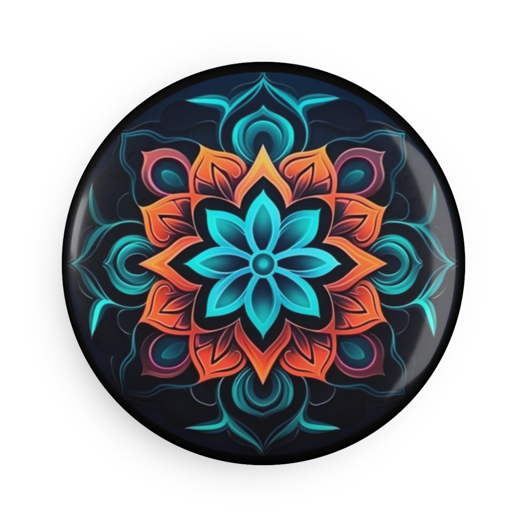 Button Magnet, Round (1 & 10 pcs) - Mandalas 02