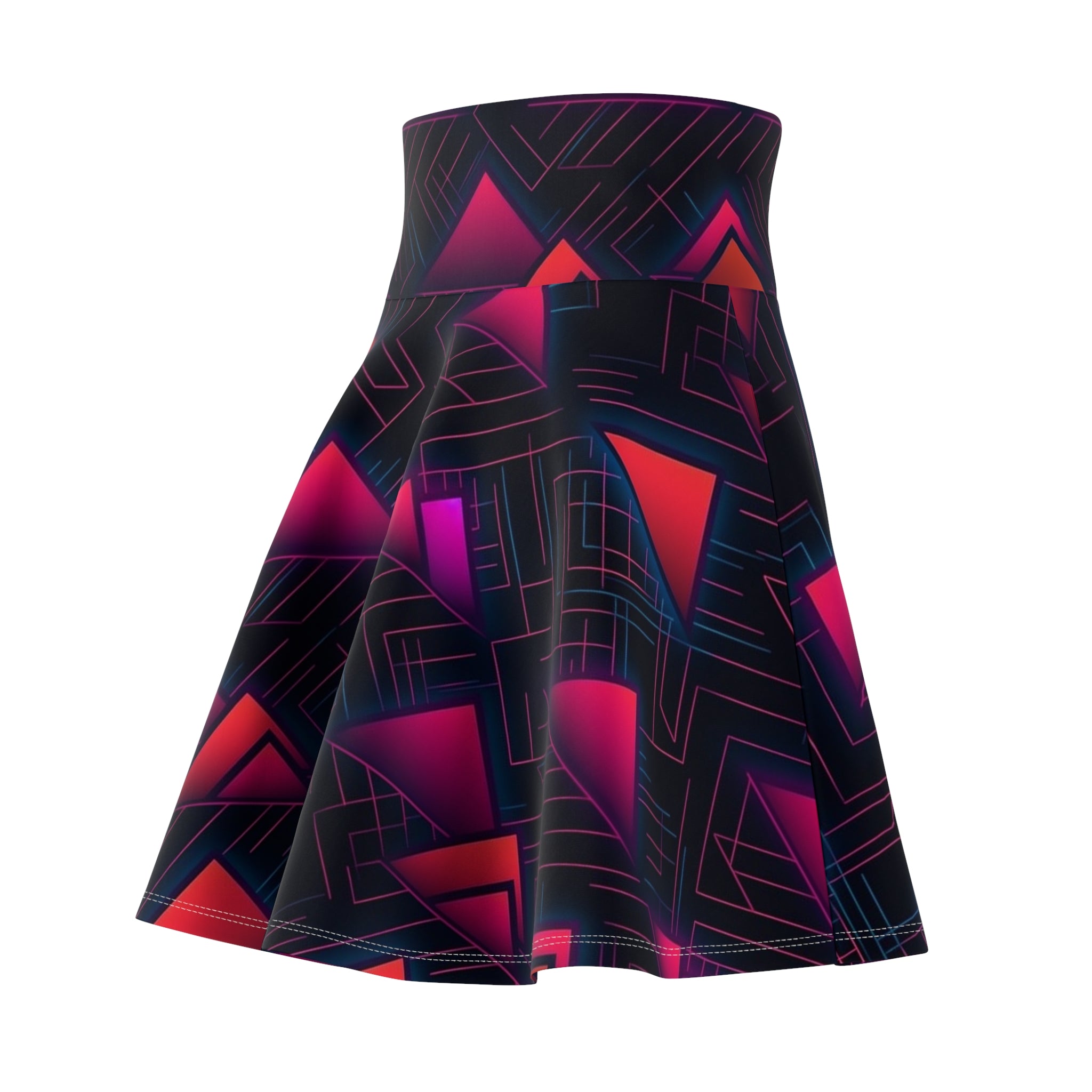 Women's Skater Skirt (AOP) - Seamless Synthwave Designs