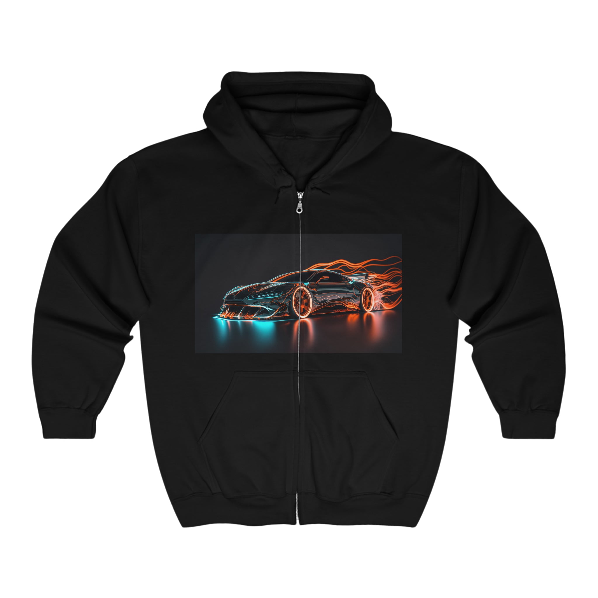 Unisex Heavy Blend™ Full Zip Hooded Sweatshirt - Neon Car 10