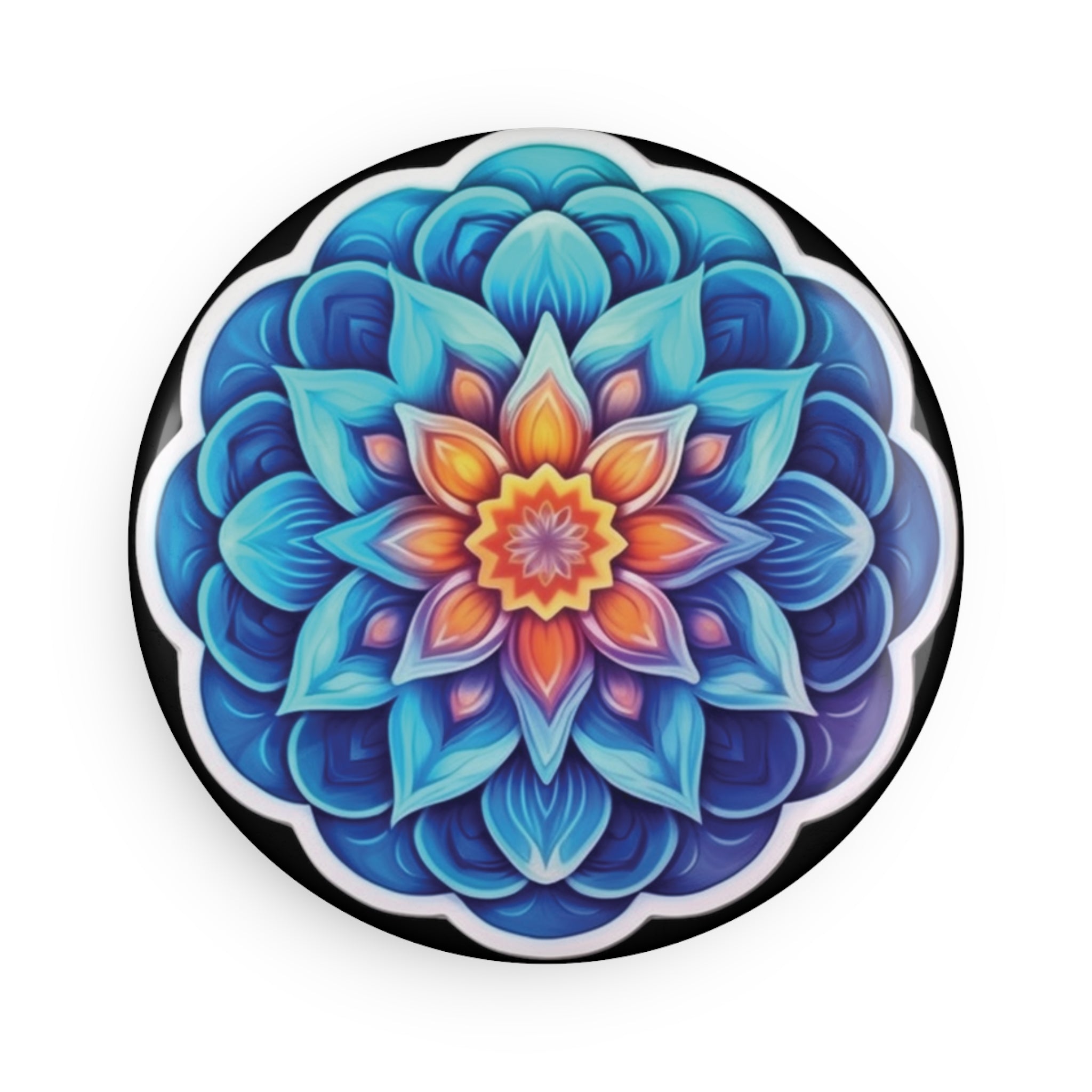 Button Magnet, Round (1 & 10 pcs) - Mandalas 10