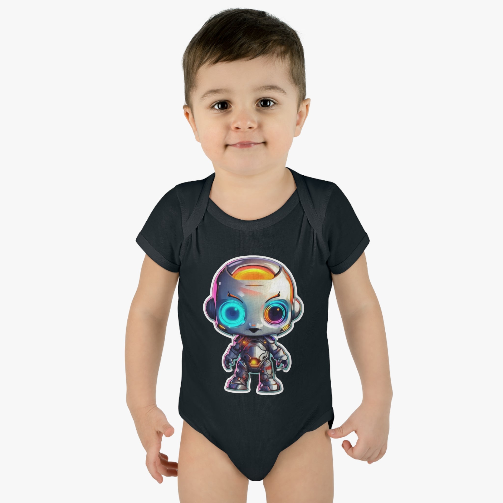 Infant Baby Rib Bodysuit - Bumble, Robot Pop Art 04