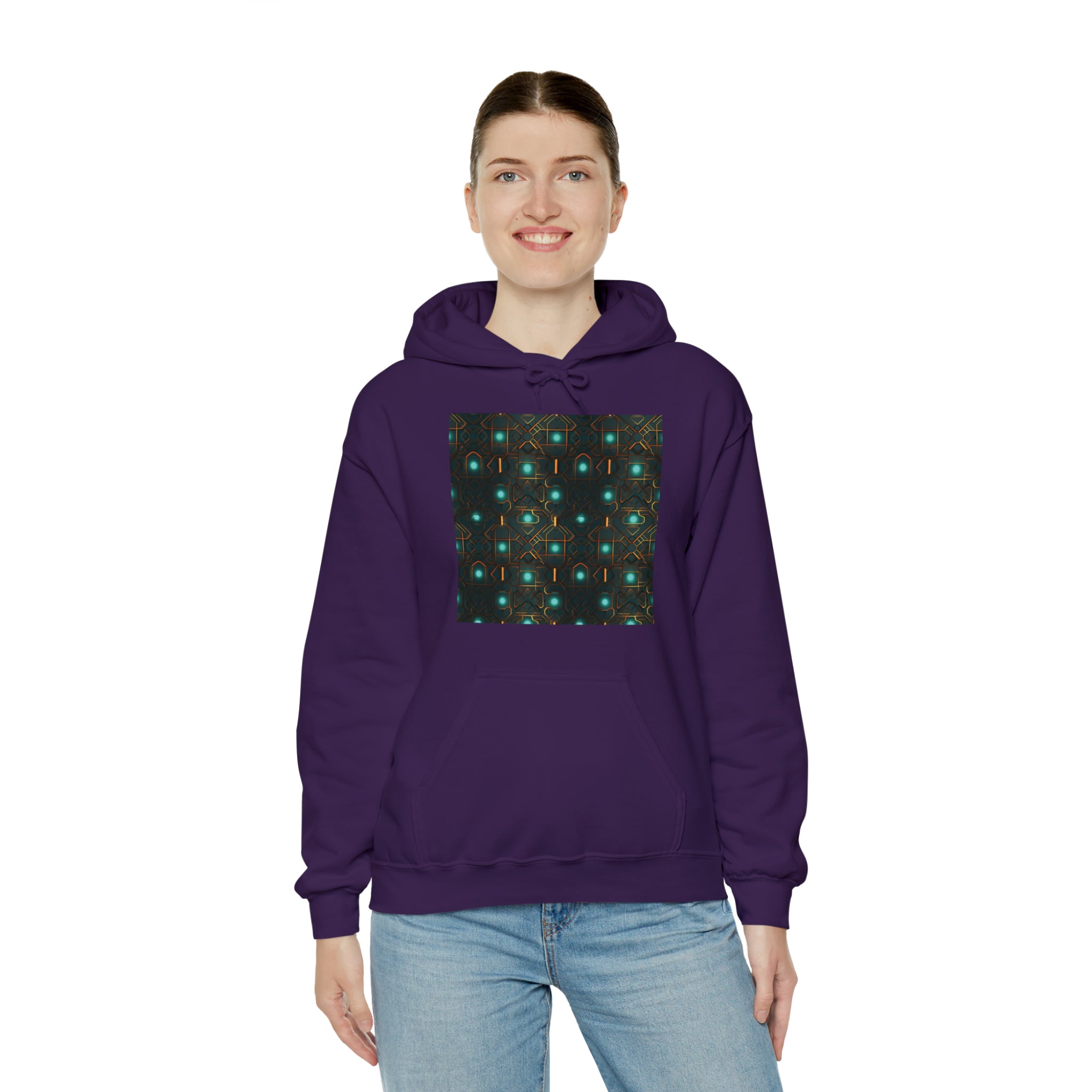 Unisex Heavy Blend™ Hooded Sweatshirt - Abstract Neon Designs 09