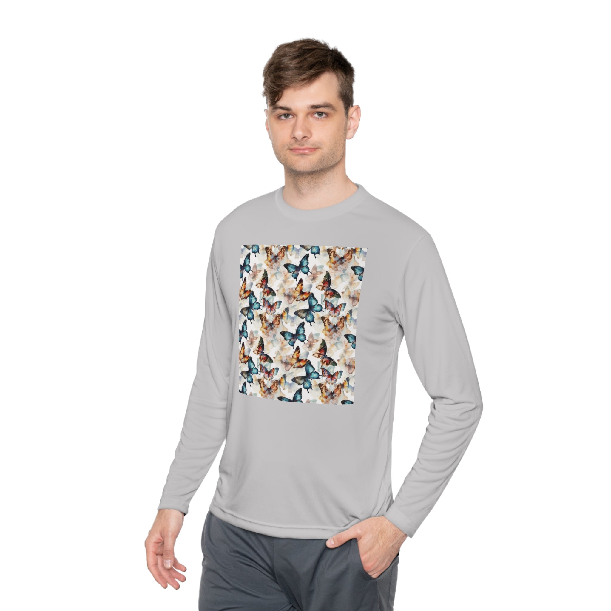 Unisex Lightweight Long Sleeve Tee (AOP) - Abstract Designs 08