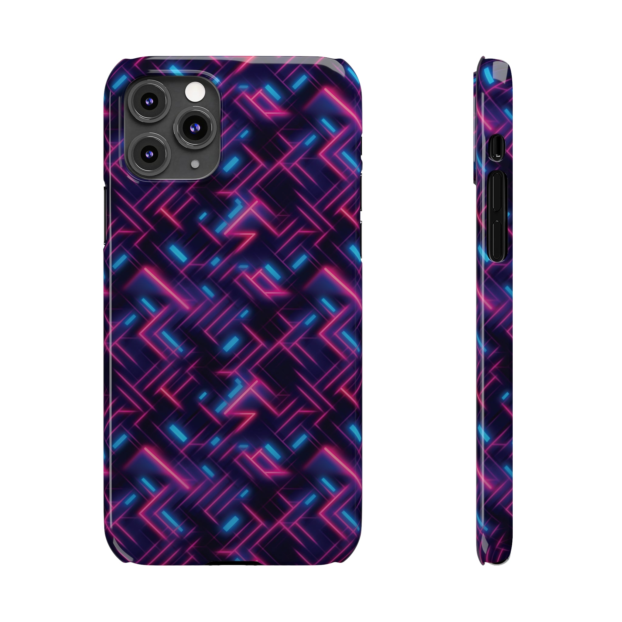 Slim Phone Cases (AOP) - Seamless Synthwave Designs 02