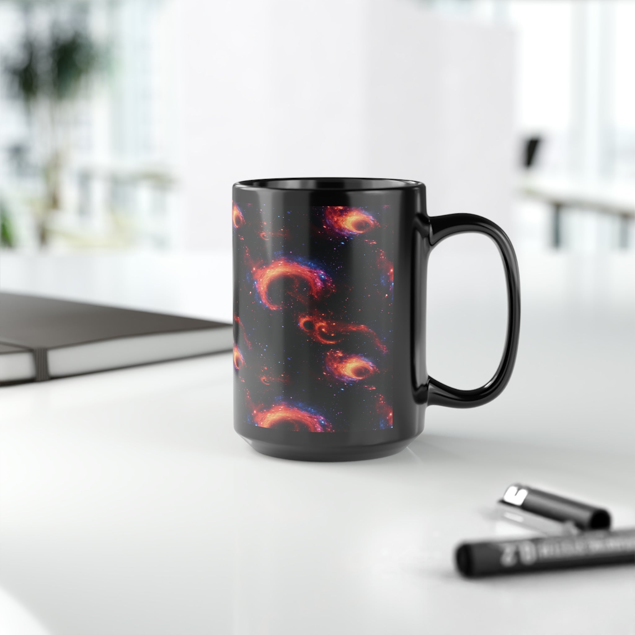 Black Mug, 15oz (AOP) - Fantasy Galaxies 10