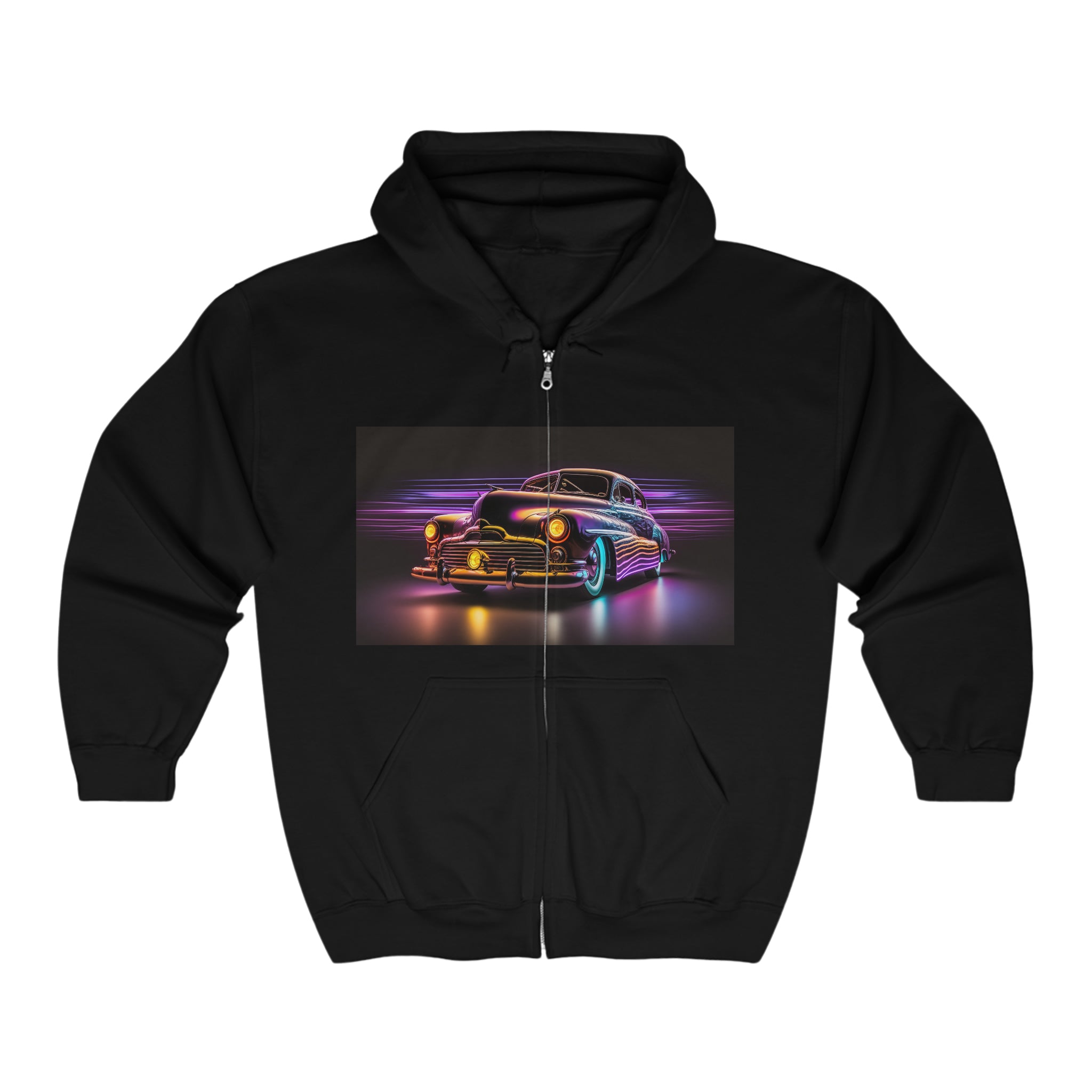 Unisex Heavy Blend™ Full Zip Hooded Sweatshirt - Neon Car 12