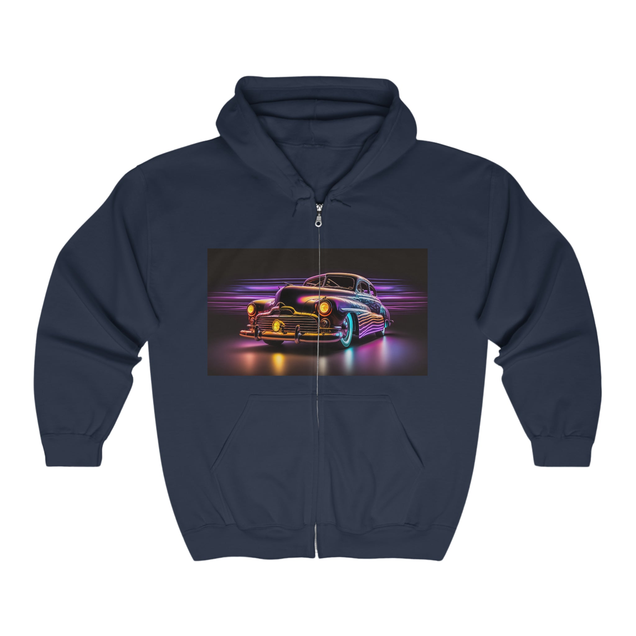 Unisex Heavy Blend™ Full Zip Hooded Sweatshirt - Neon Car 12