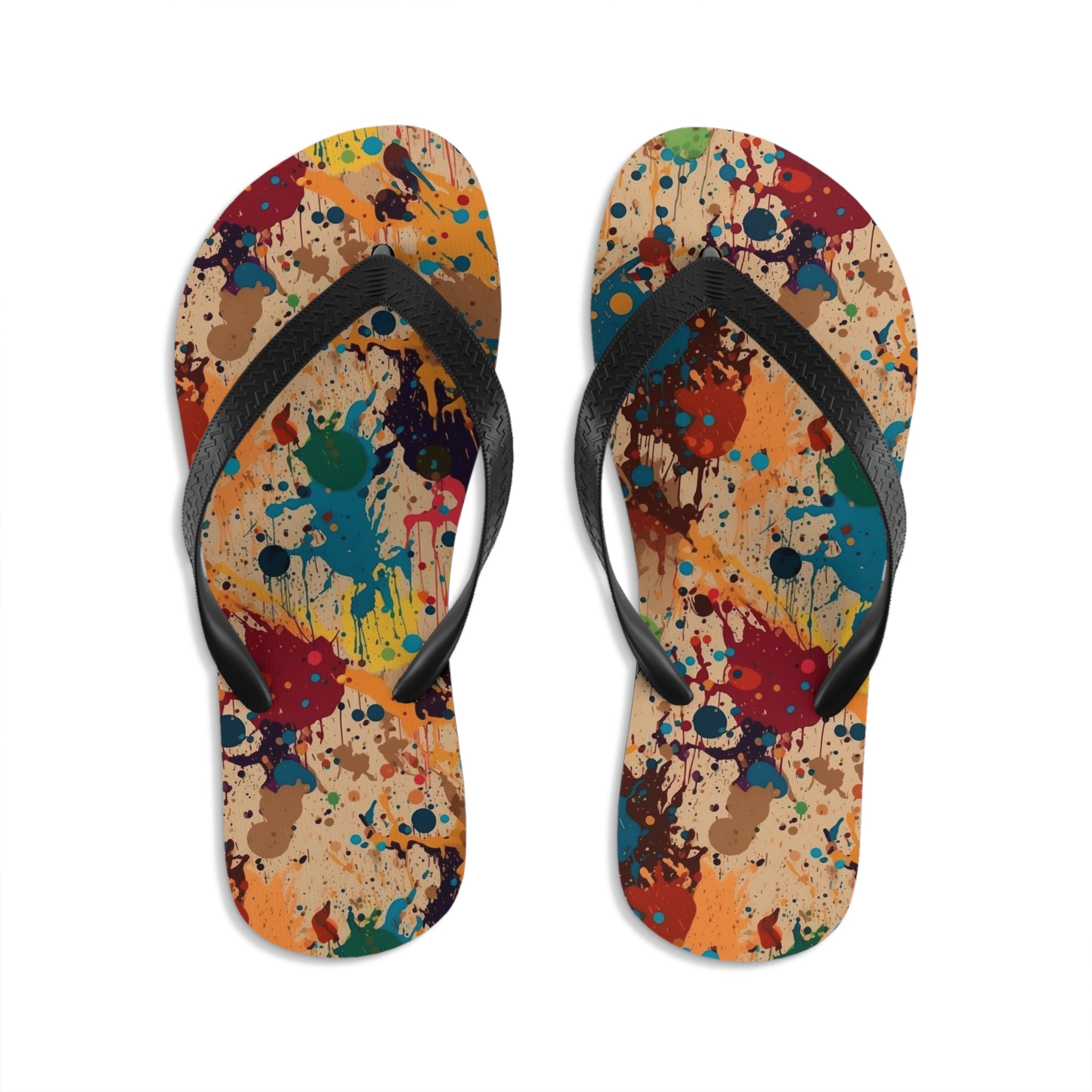 Unisex Flip-Flops (AOP) - Seamless Color Splatter Designs 01