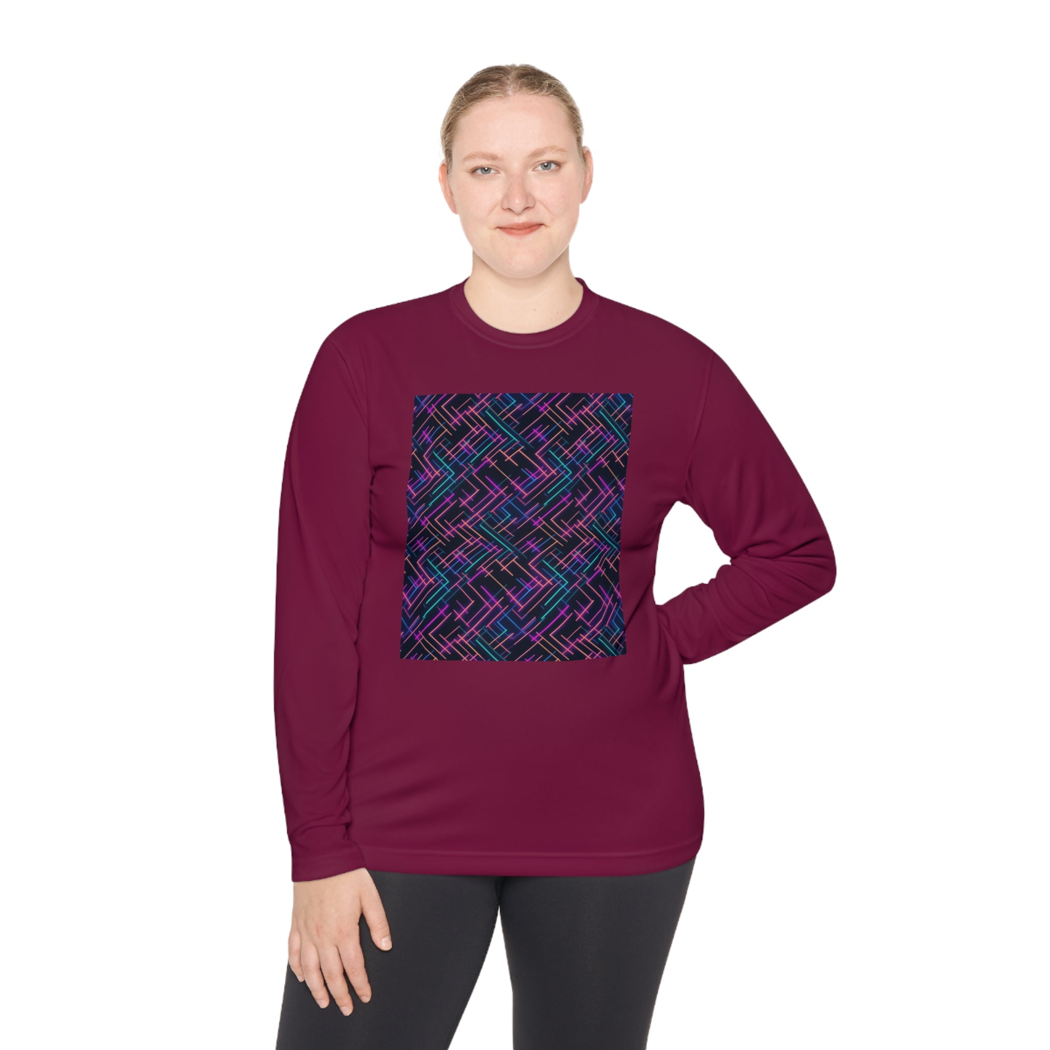 Unisex Lightweight Long Sleeve Tee (AOP) - Abstract Designs 05