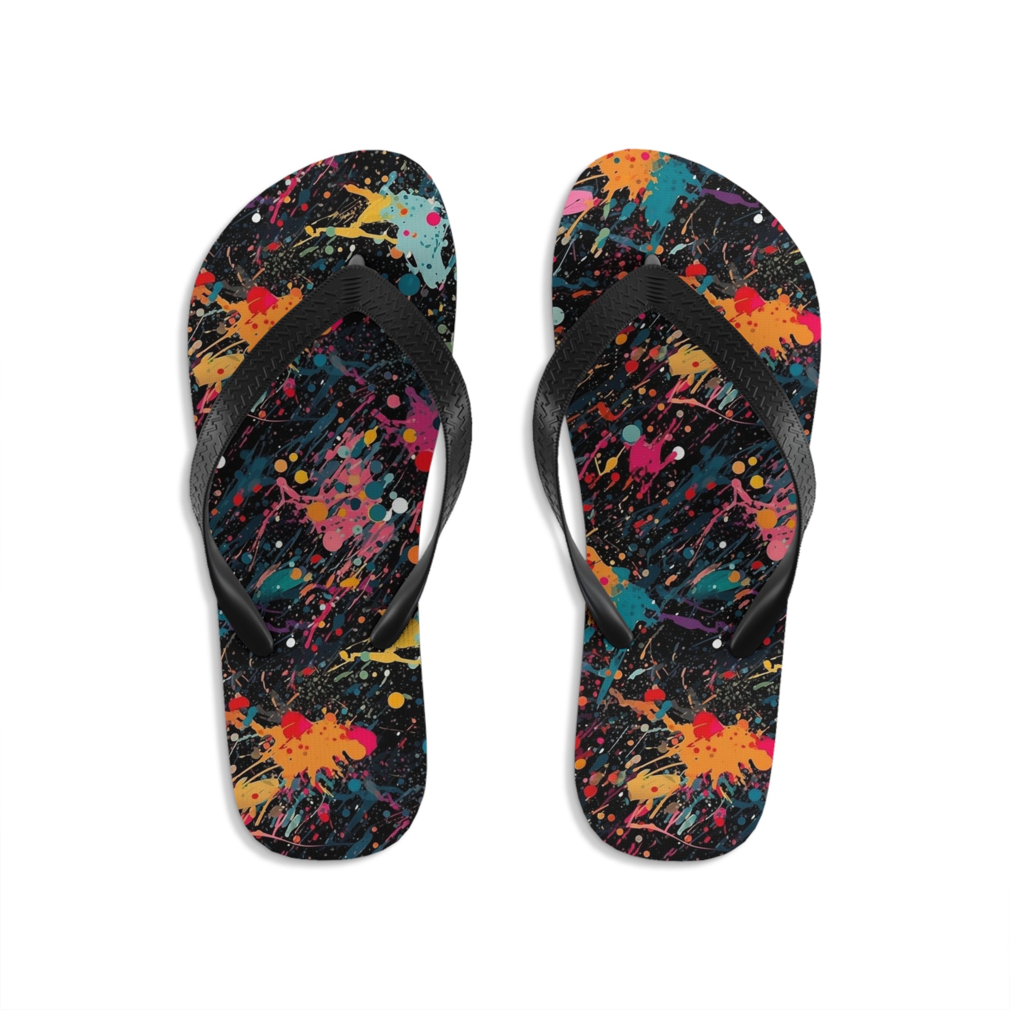 Unisex Flip-Flops (AOP) - Seamless Color Splatter Designs 03