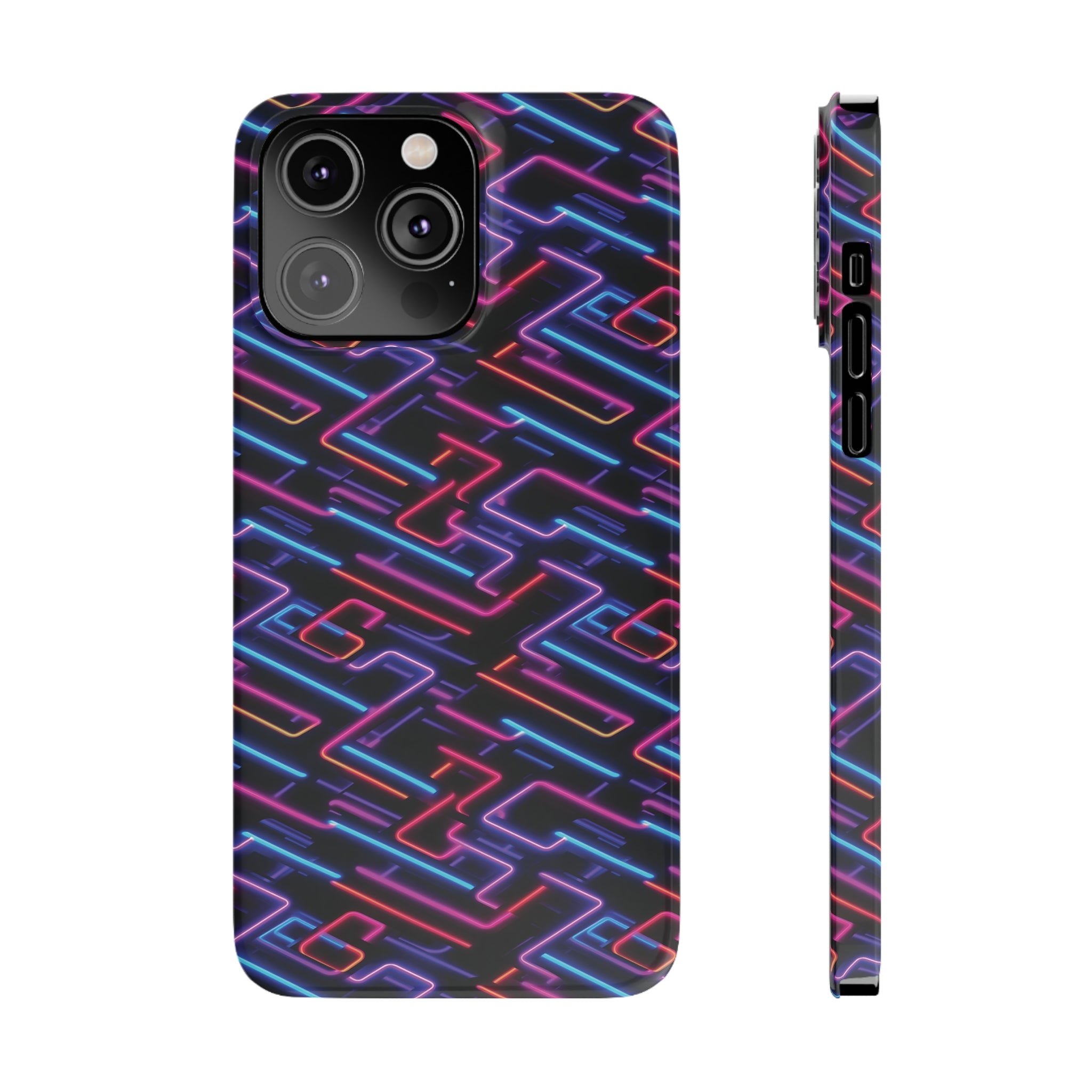 Slim Phone Cases (AOP) - Seamless Neon Designs 01